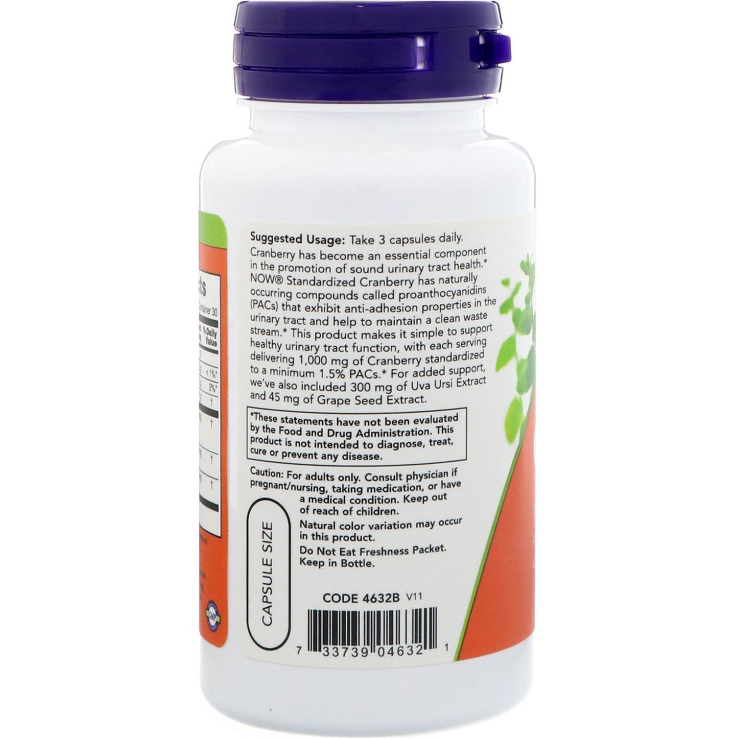 NOW Foods Standardized Cranberry Veg Capsules, 90 Capsules