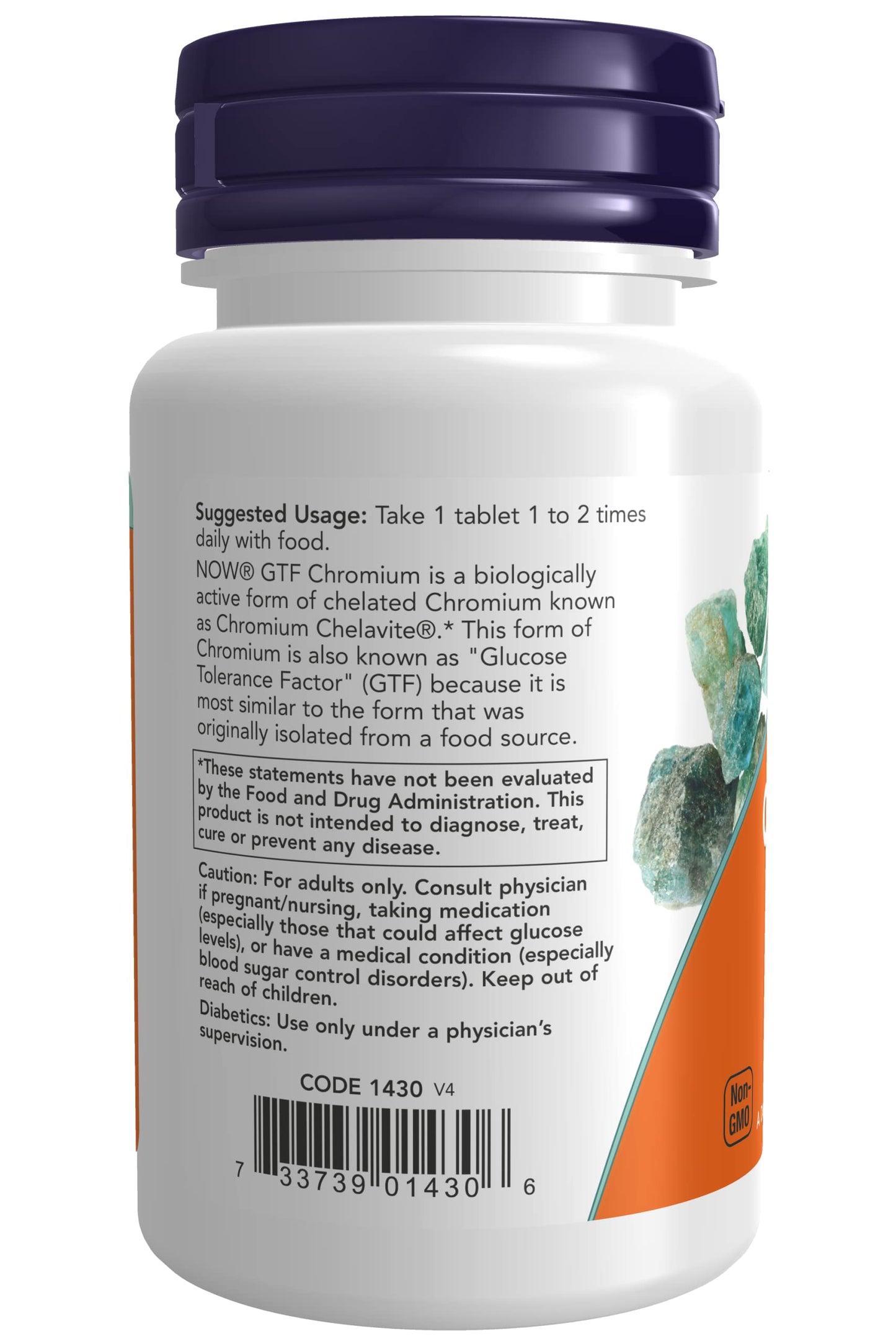 NOW Foods GTF Chromium 200mcg Tablets, 100 Count