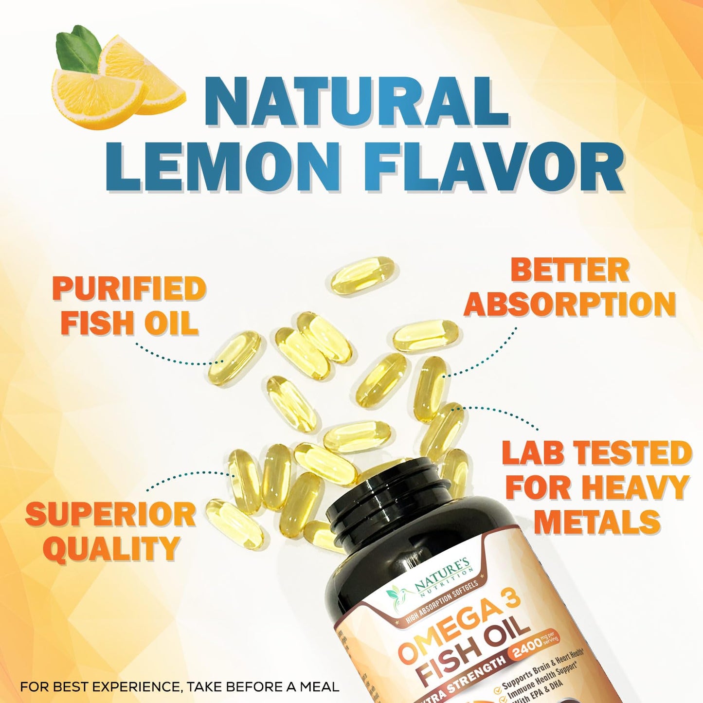 Nature's Nutrition Omega 3 Fish Oil Softgel 240 Softgels
