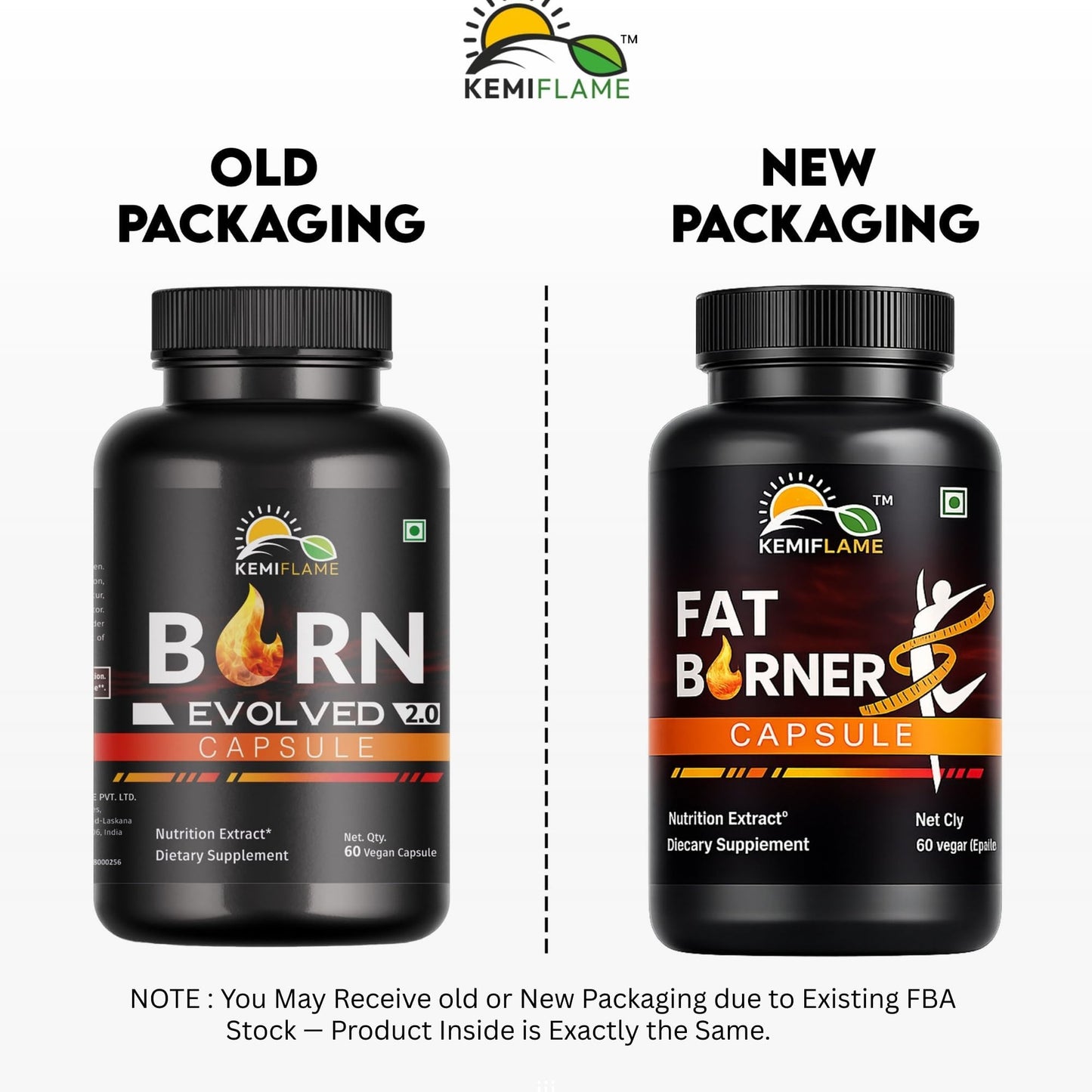 KEMIFLAME Fat Burner & Energy 60 Capsules Pack of 2