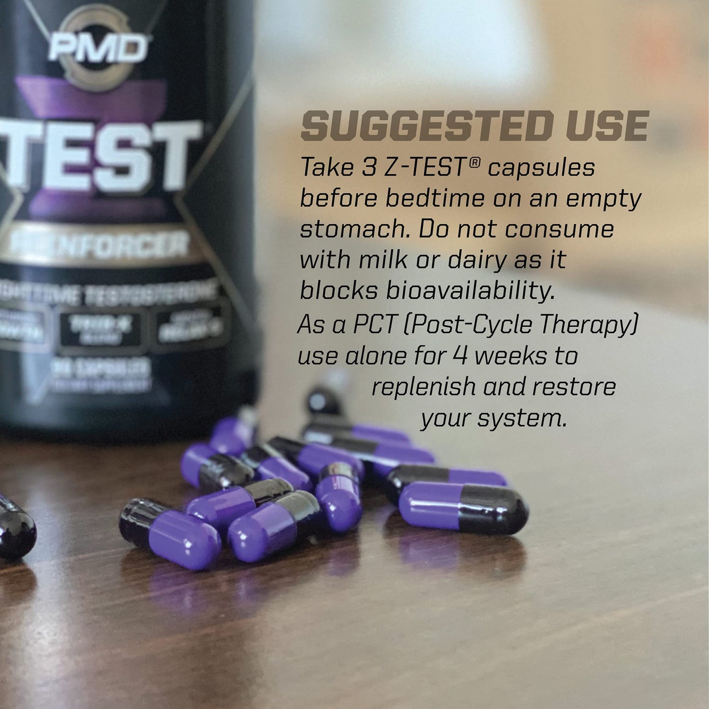 PMD Z-Test Nighttime Testosterone Support Capsules, 90 Count