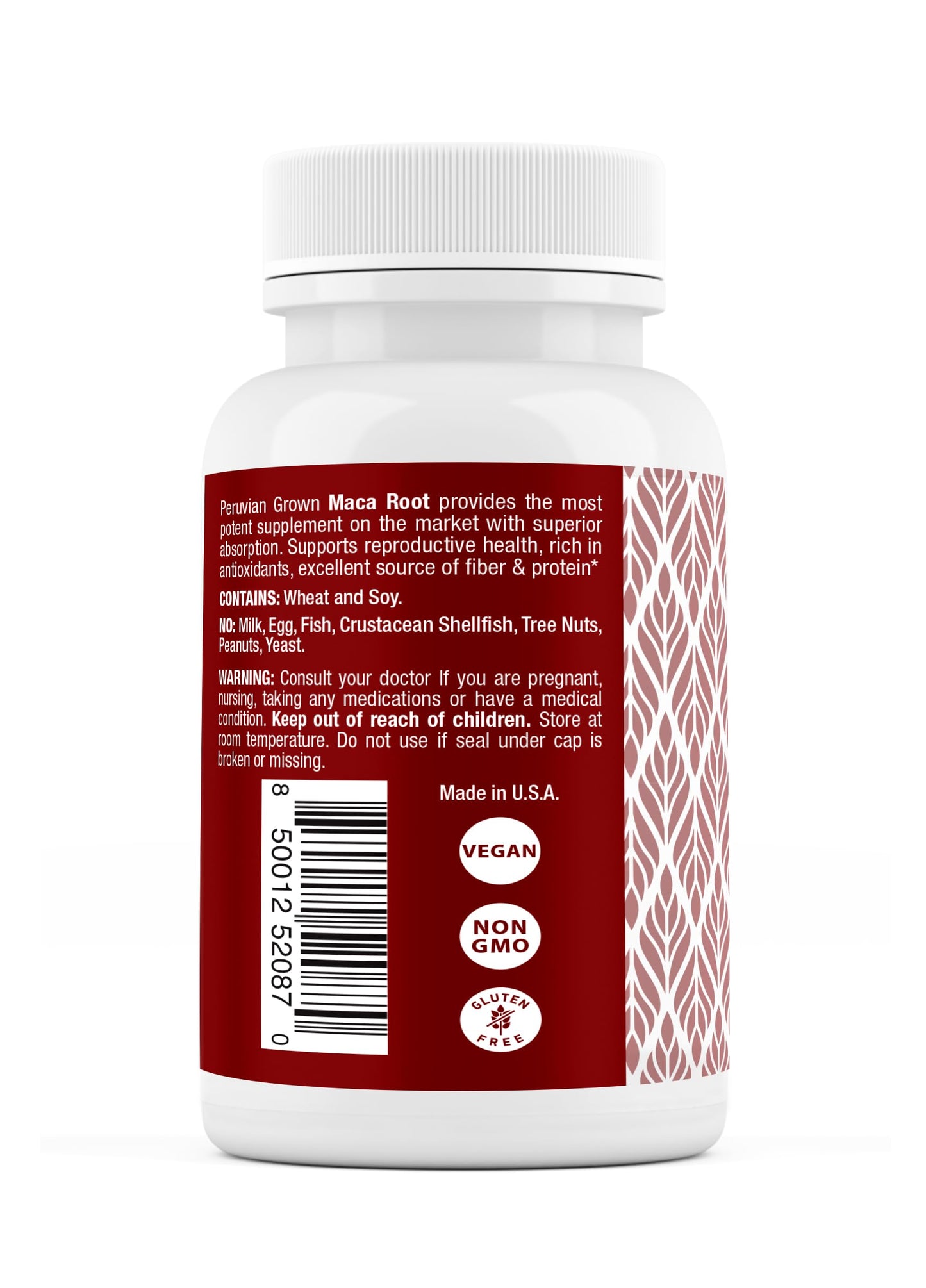Safrel Organic Maca Root (Black, Red, Yellow) 1900 mg per Serving, Non-GMO, 120 Capsules