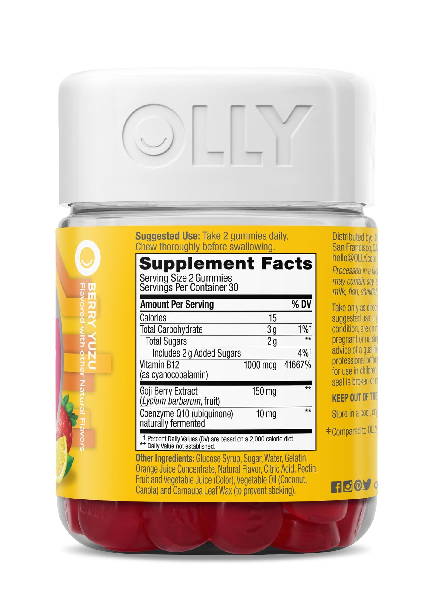 OLLY Extra Strength Daily Energy Gummy 60 Count