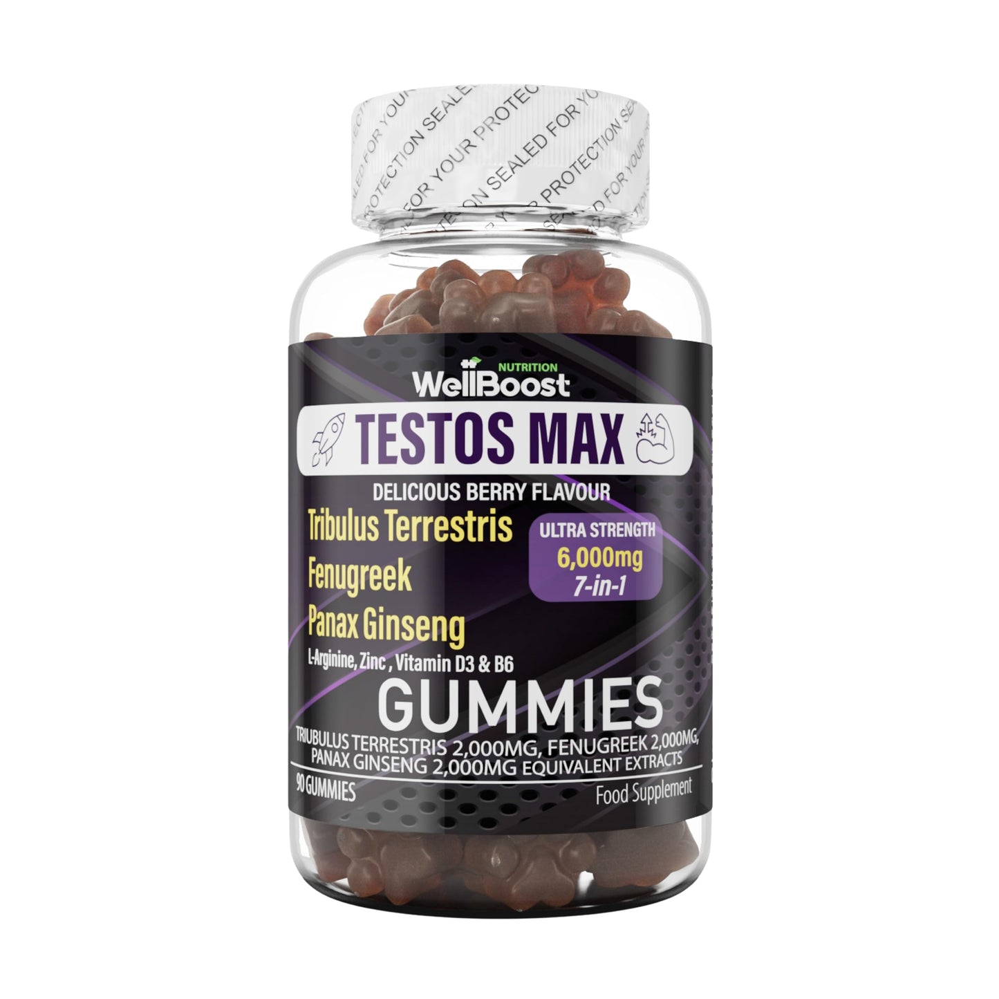 WellBoost Testos MAX Strength Gummies, 90 Gummies