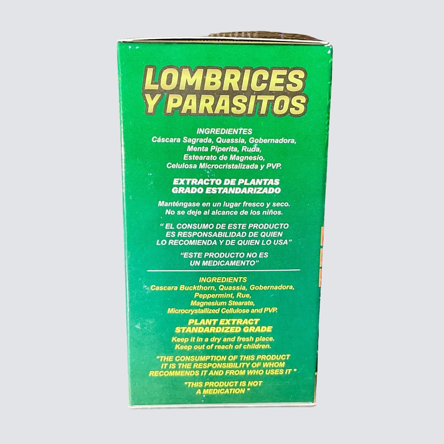 Generic NAT-DE-MEX. Worm&Parasite Buckthorn, Rue, Peppermint (Lombrices-Parasitos) Tablets 60