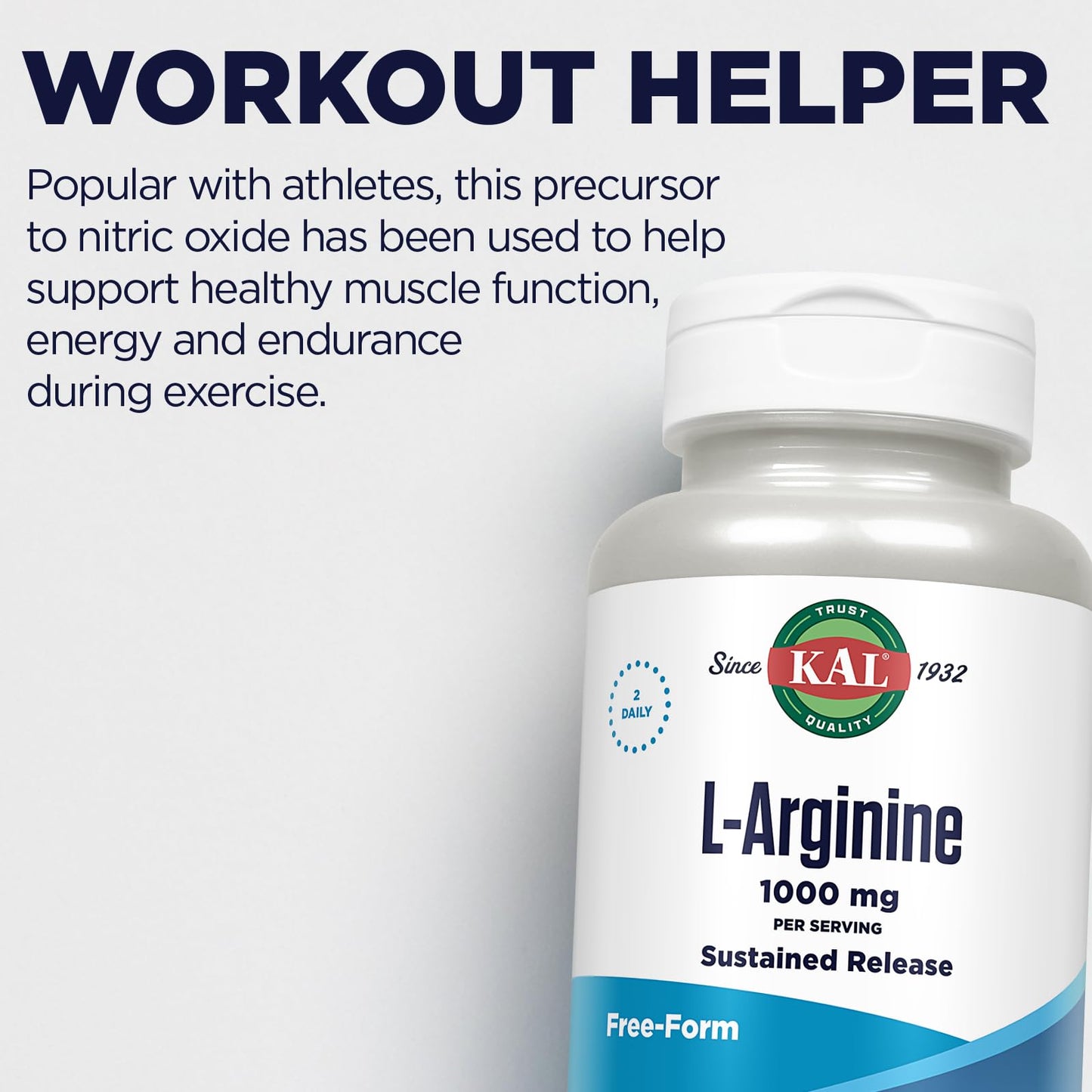 KAL L-arginine 1000 mg Tablets, 120 Count
