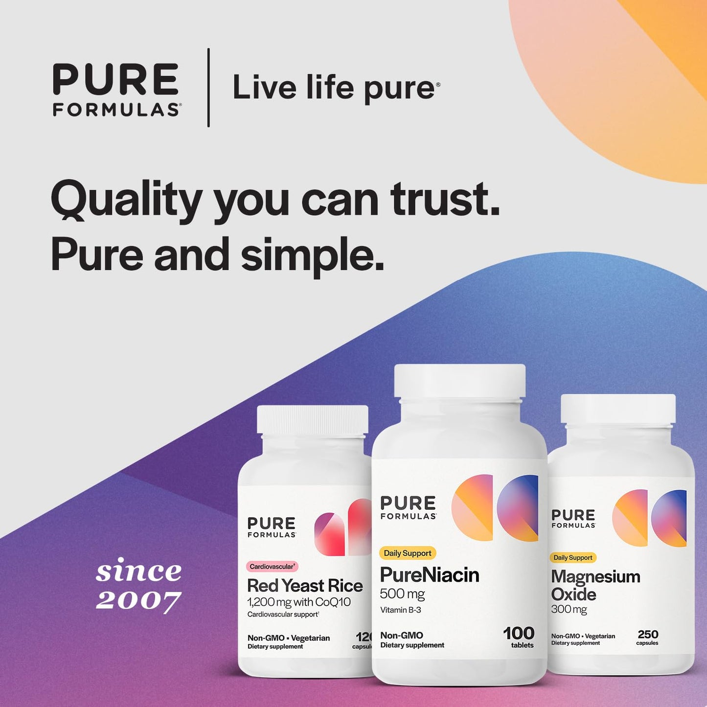 PureFormulas Pure Niacin Vitamin B3 500 mg Immediate Release Tablet - 100 Tablets