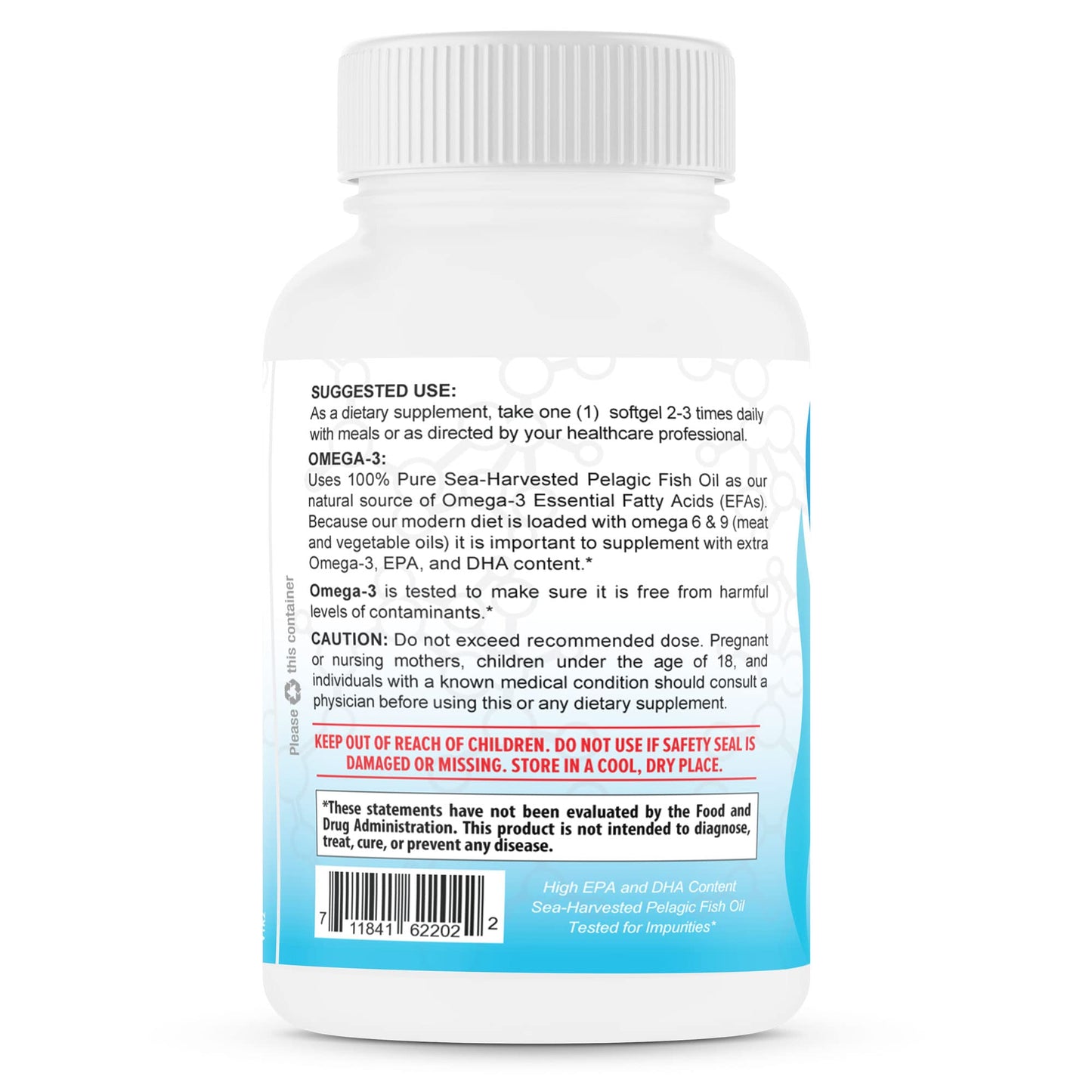 TerraForm Nutrition Triple Strength Fish Oil Omega-3 2400mg per Serving Capsule, 1 Count