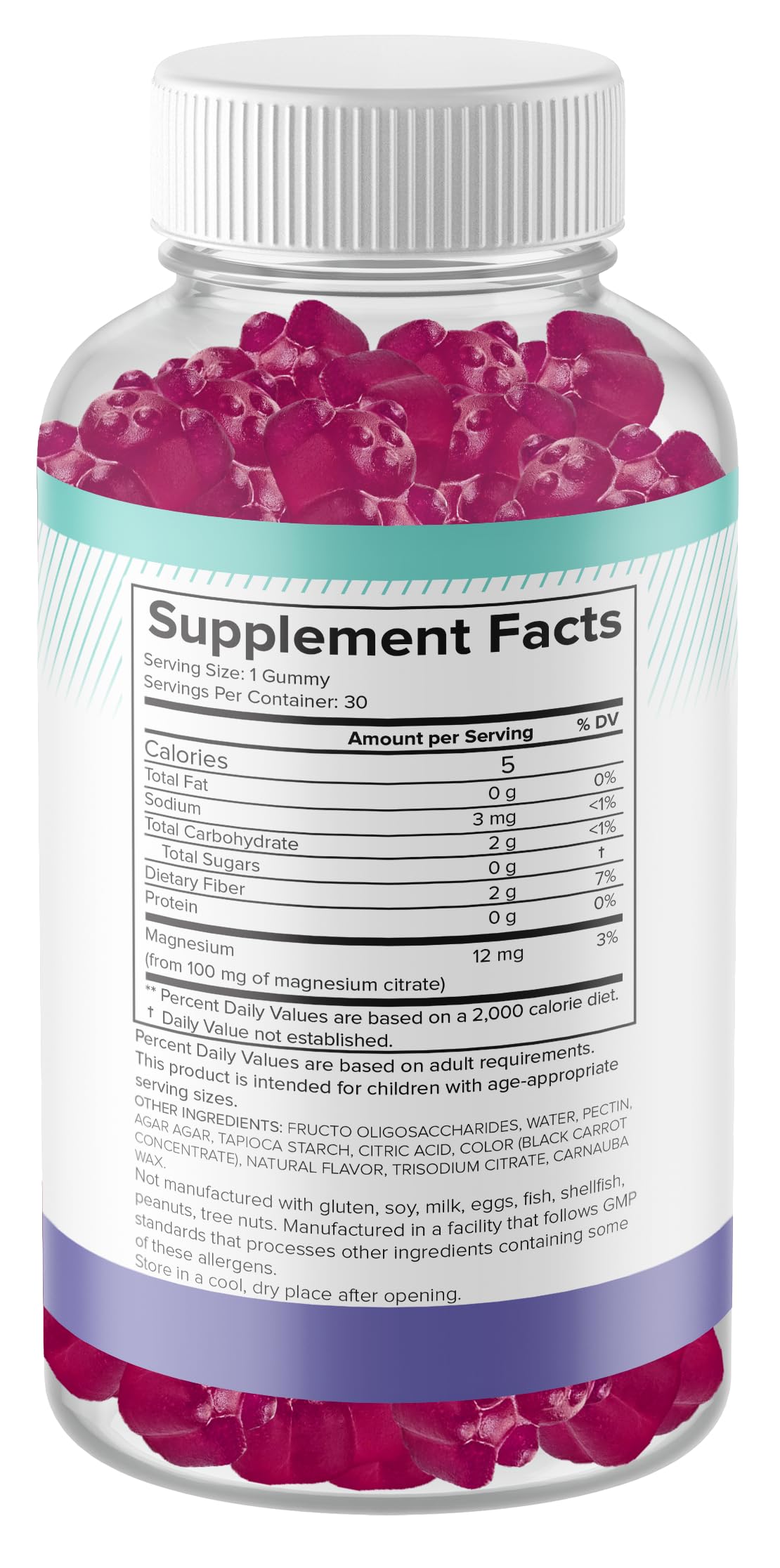 Natural BioScience Magnesium Gummies for Kids - Sugar Free, Calm & Sleep Support, Chewable Magnesium Supplement, 30 Count, Vegan, Non-GMO, Gluten-Free