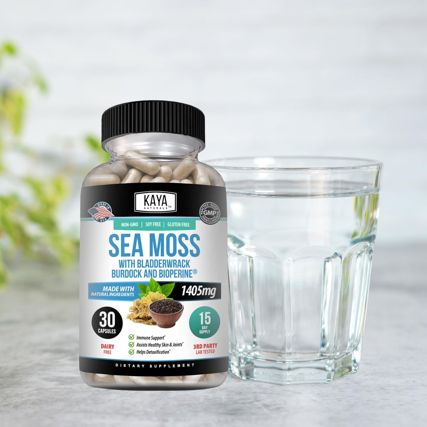 Kaya Naturals Sea Moss Mobility Supplement Capsules, 30 Count