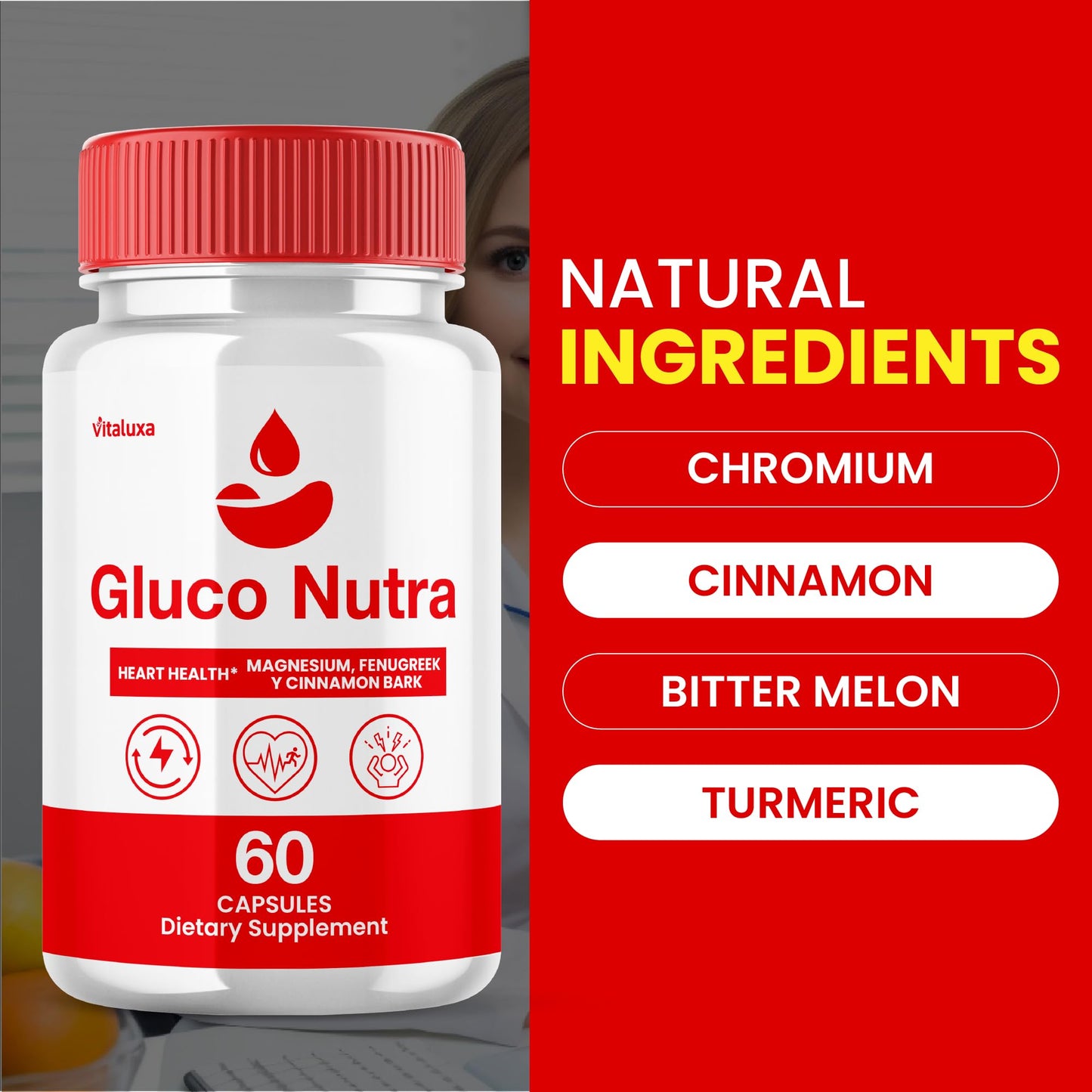 Vitaluxa Gluco Nutra Capsules 300 Capsules