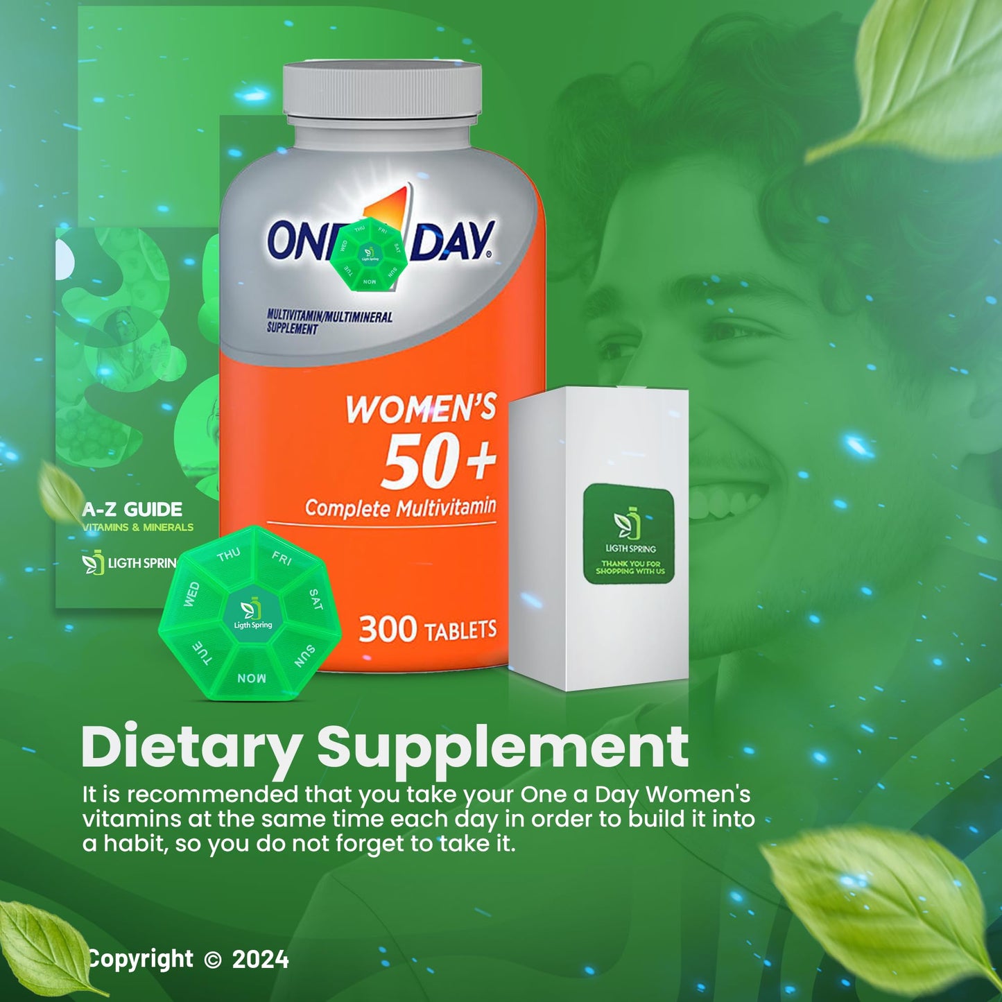 LightSpring Women's 50+ Multivitamin Tablet 300 Count