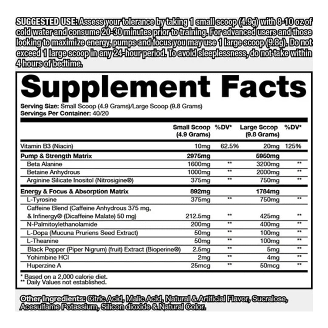 rowten connection Venom Extreme Potency Pre-Workout Powder, 40 Servings