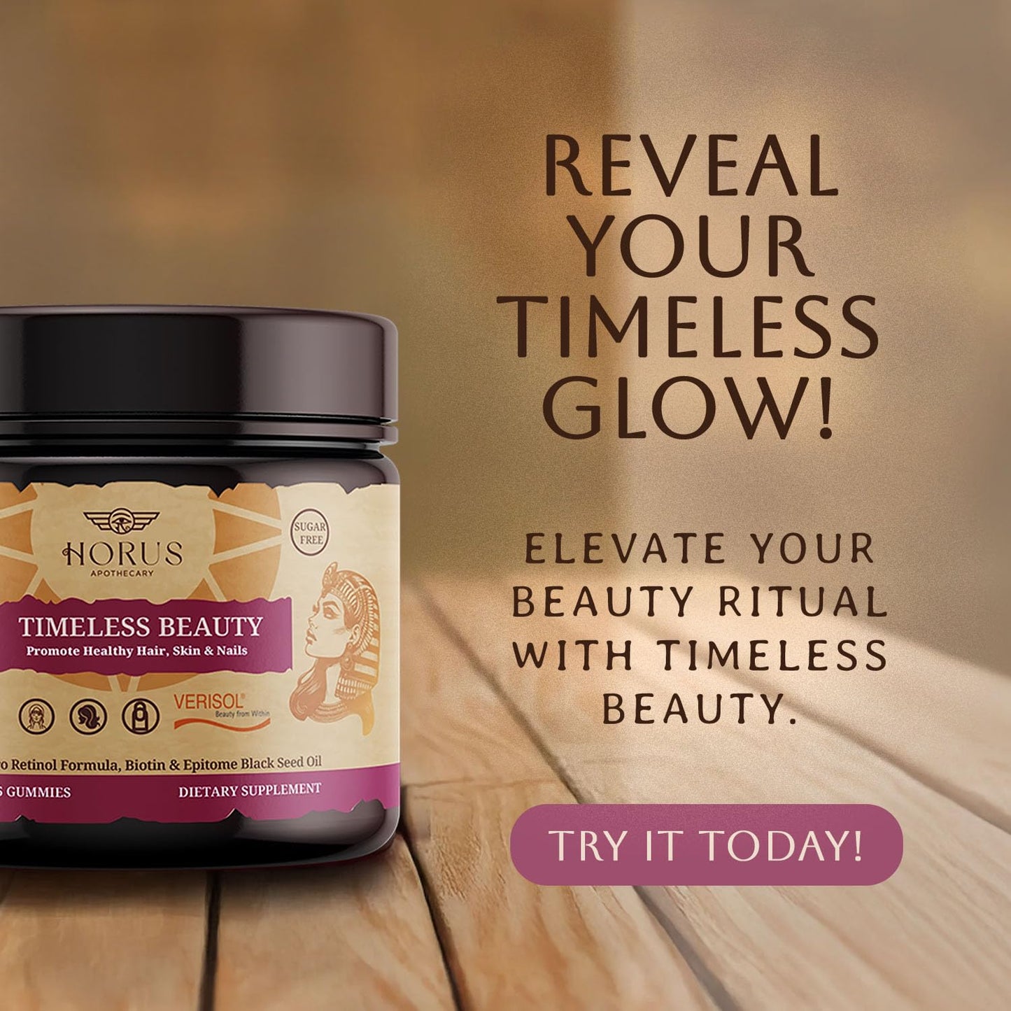 Horus Apothecary Timeless Beauty Verisol Collagen Gummies 45 Count