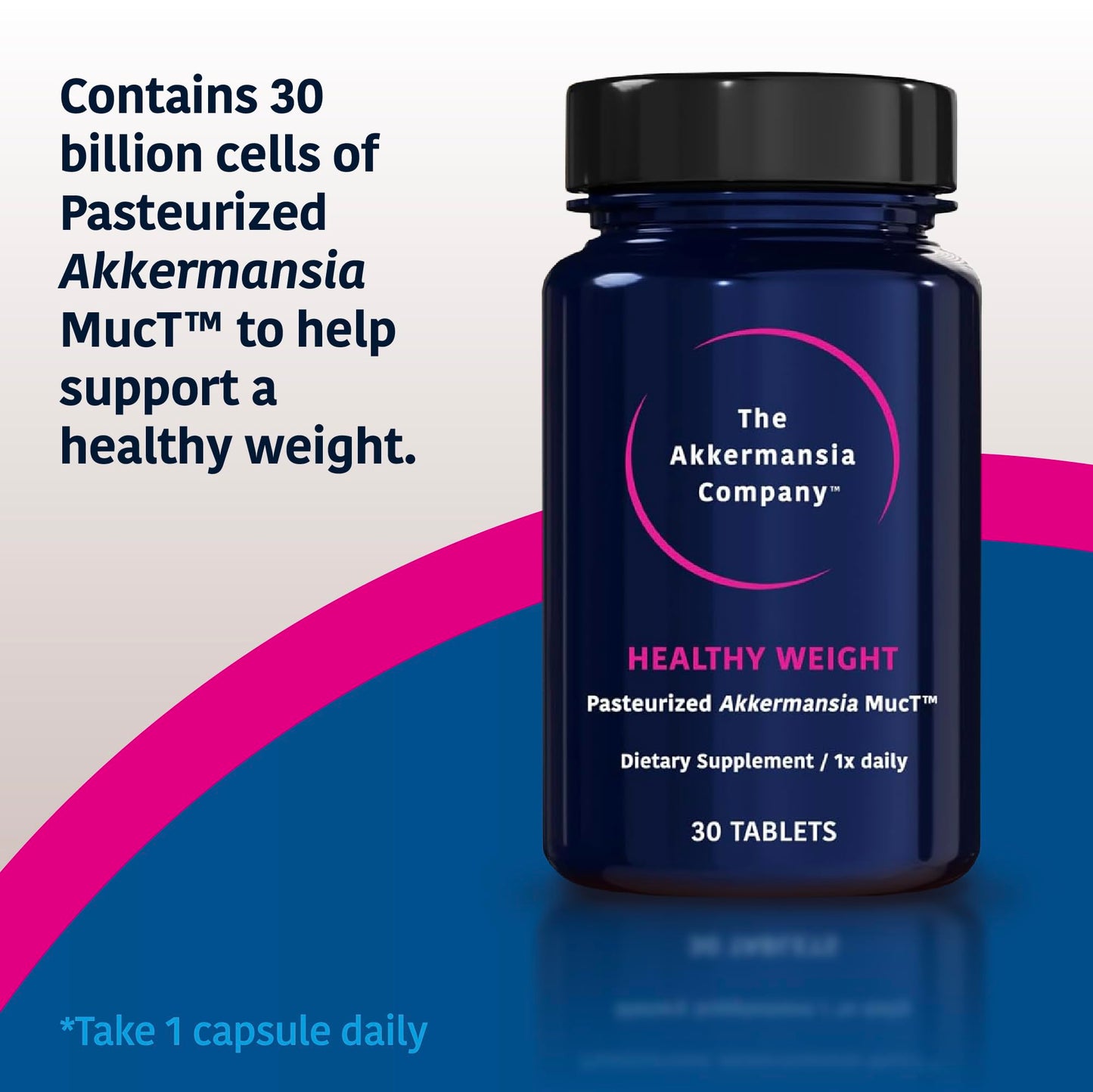 The Akkermansia Company Healthy Weight Probiotic with Akkermansia Muciniphila, Tablet, 30 Count