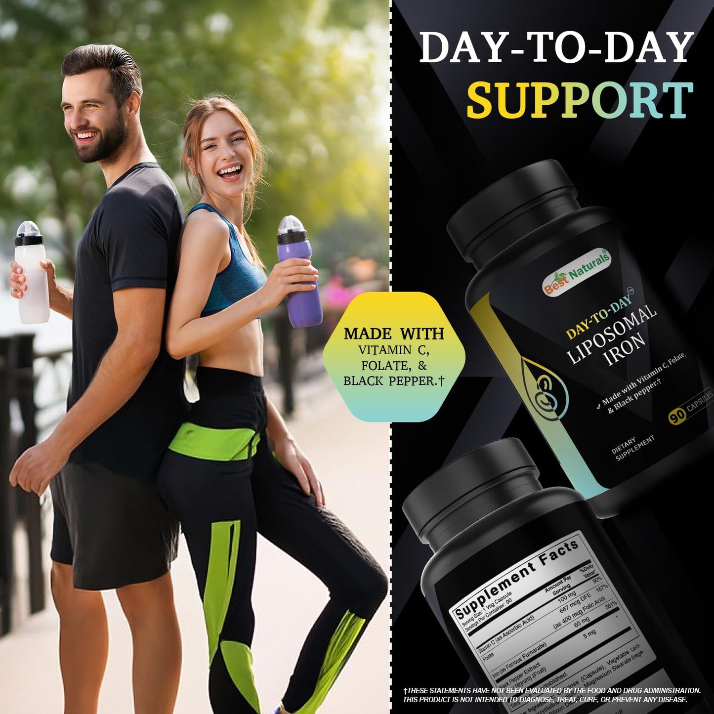 Best Naturals Day-to-Day Liposomal Iron Veg Capsules, 90 Count