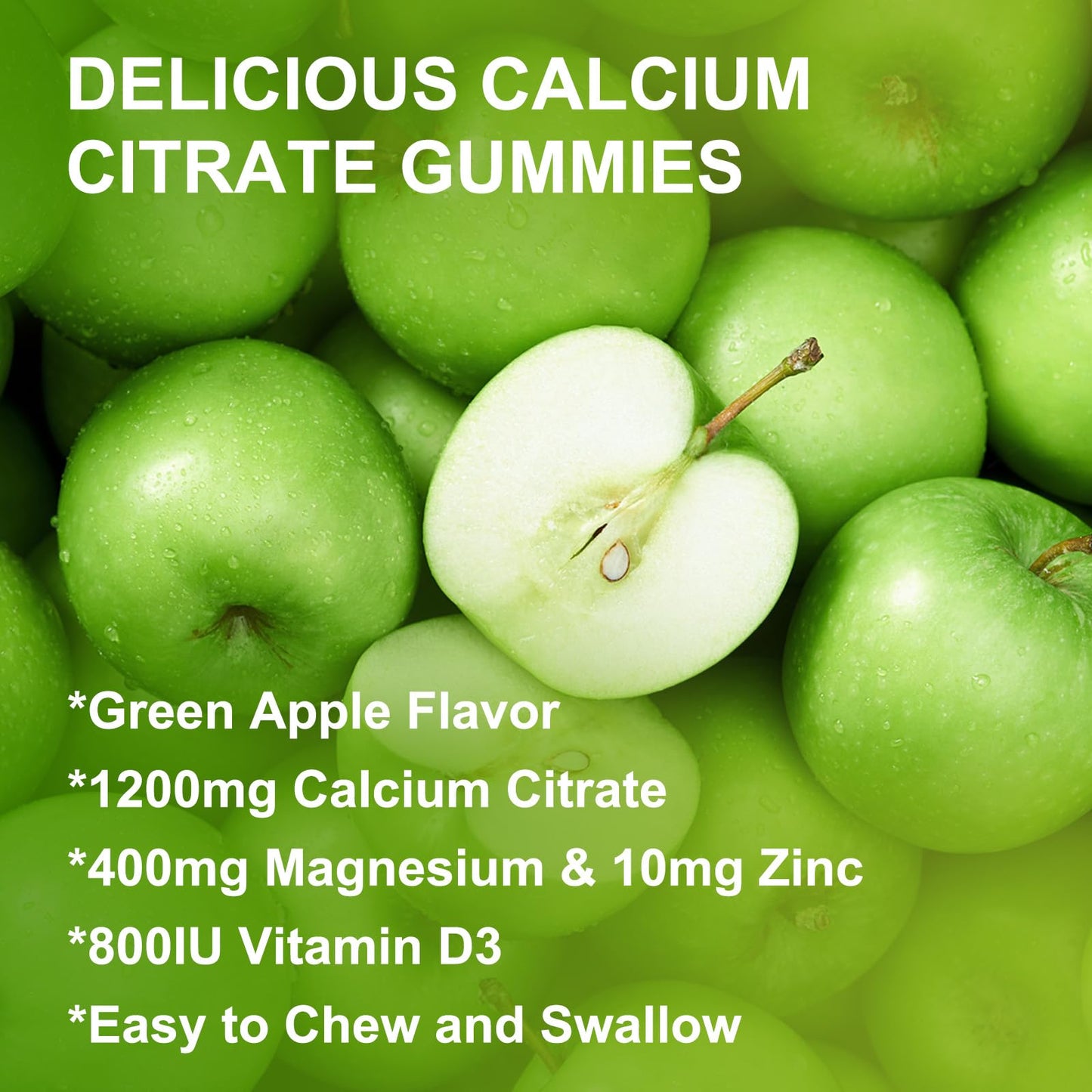 WOGORGT Calcium Citrate 1200mg with Vitamin D3 Gummies, 120 Gummies