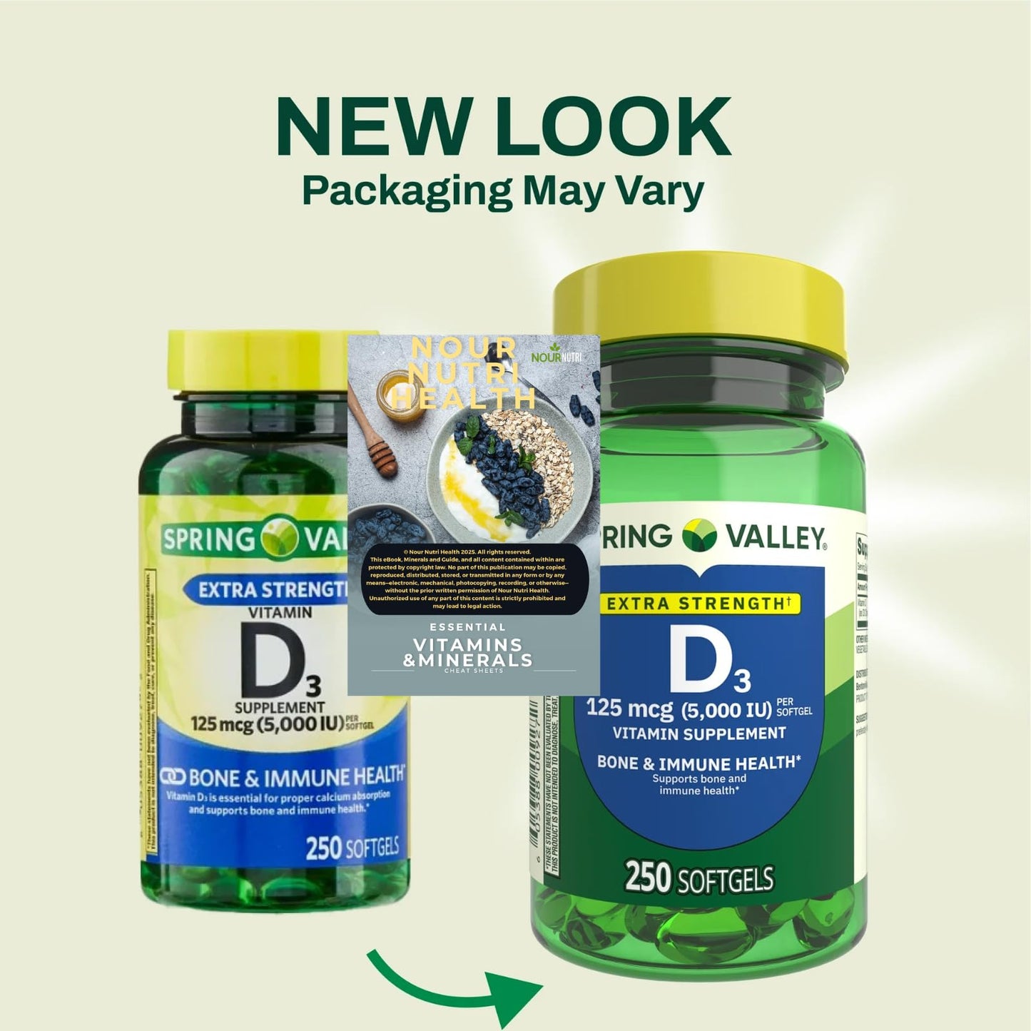 Generic Vitamin D3 Softgels 125mcg (5000 IU), 250 Count