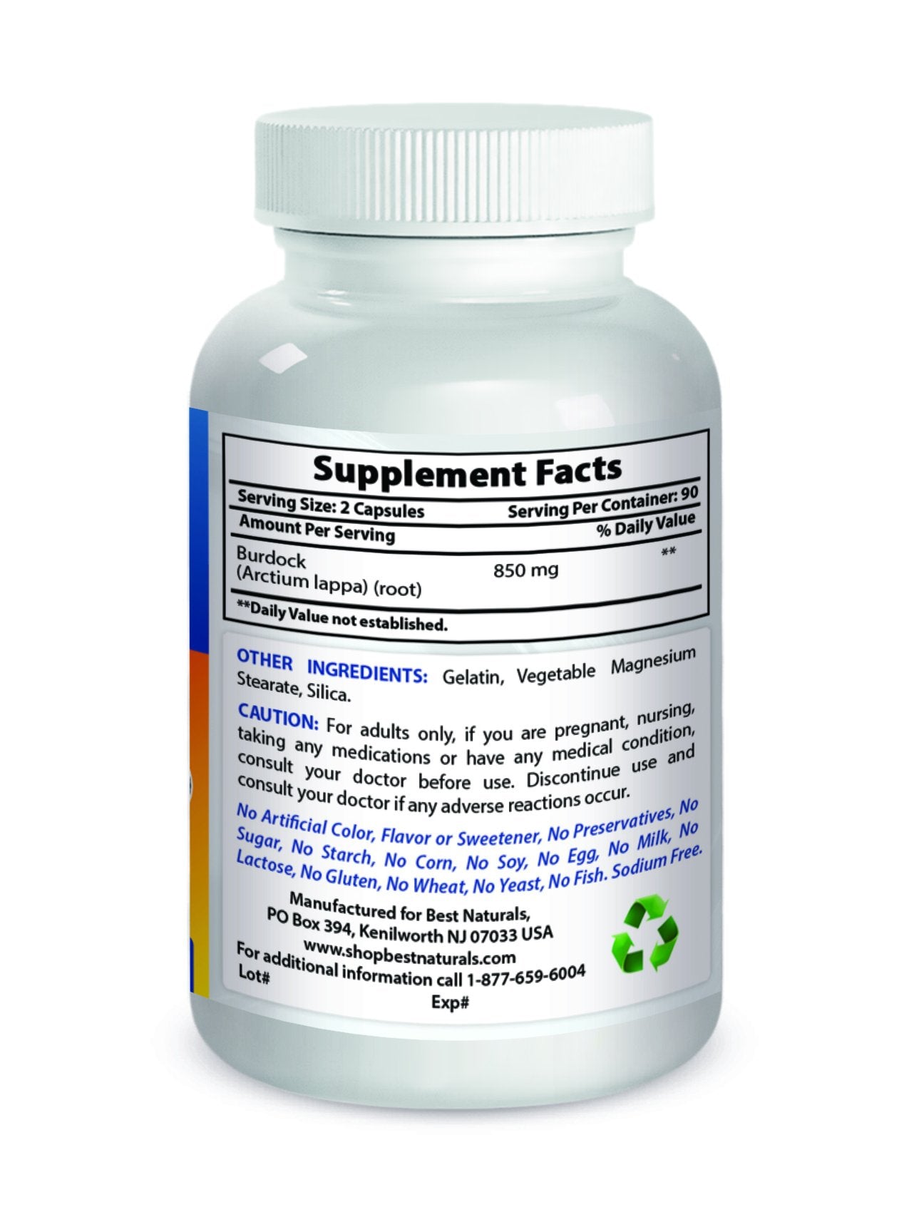 Best Naturals Burdock Root 425 mg Capsule 180 Capsules