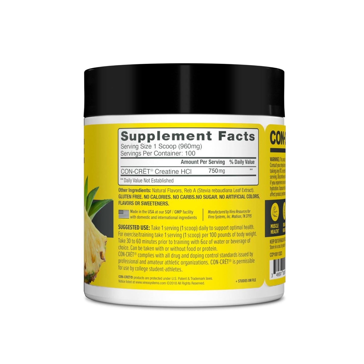 CON-CRET Creatine HCl Powder 100 Servings