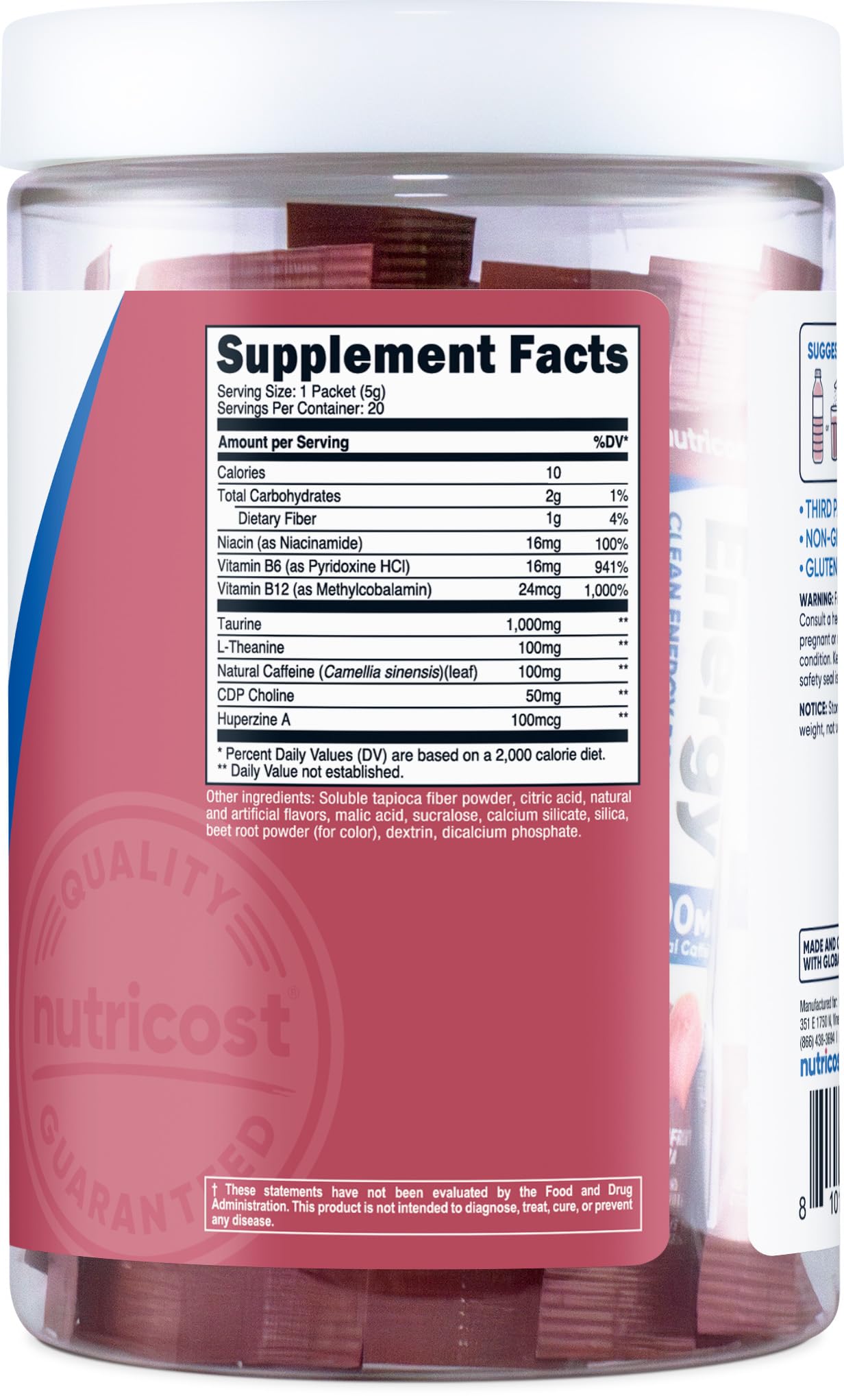 Nutricost Energy Complex Powder 3.6 oz