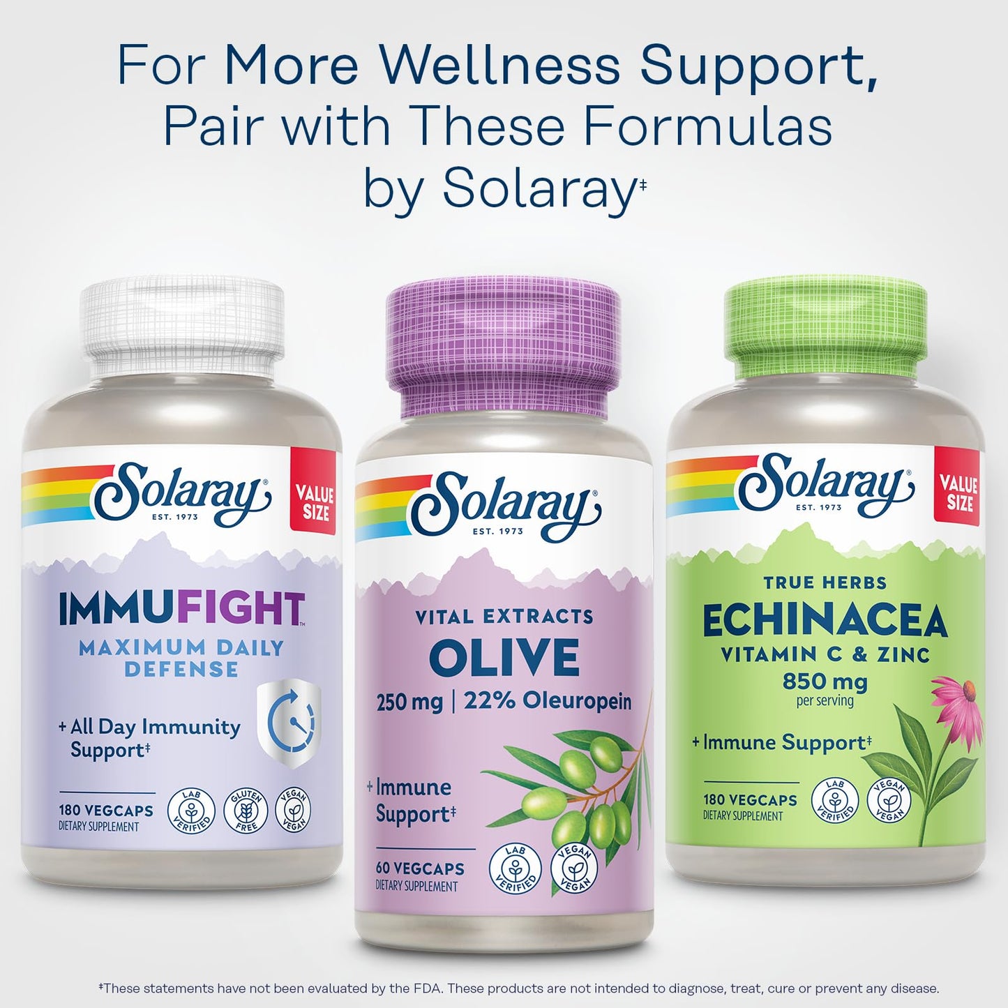 SOLARAY Olive Leaf Extract Capsules, 60 VegCaps