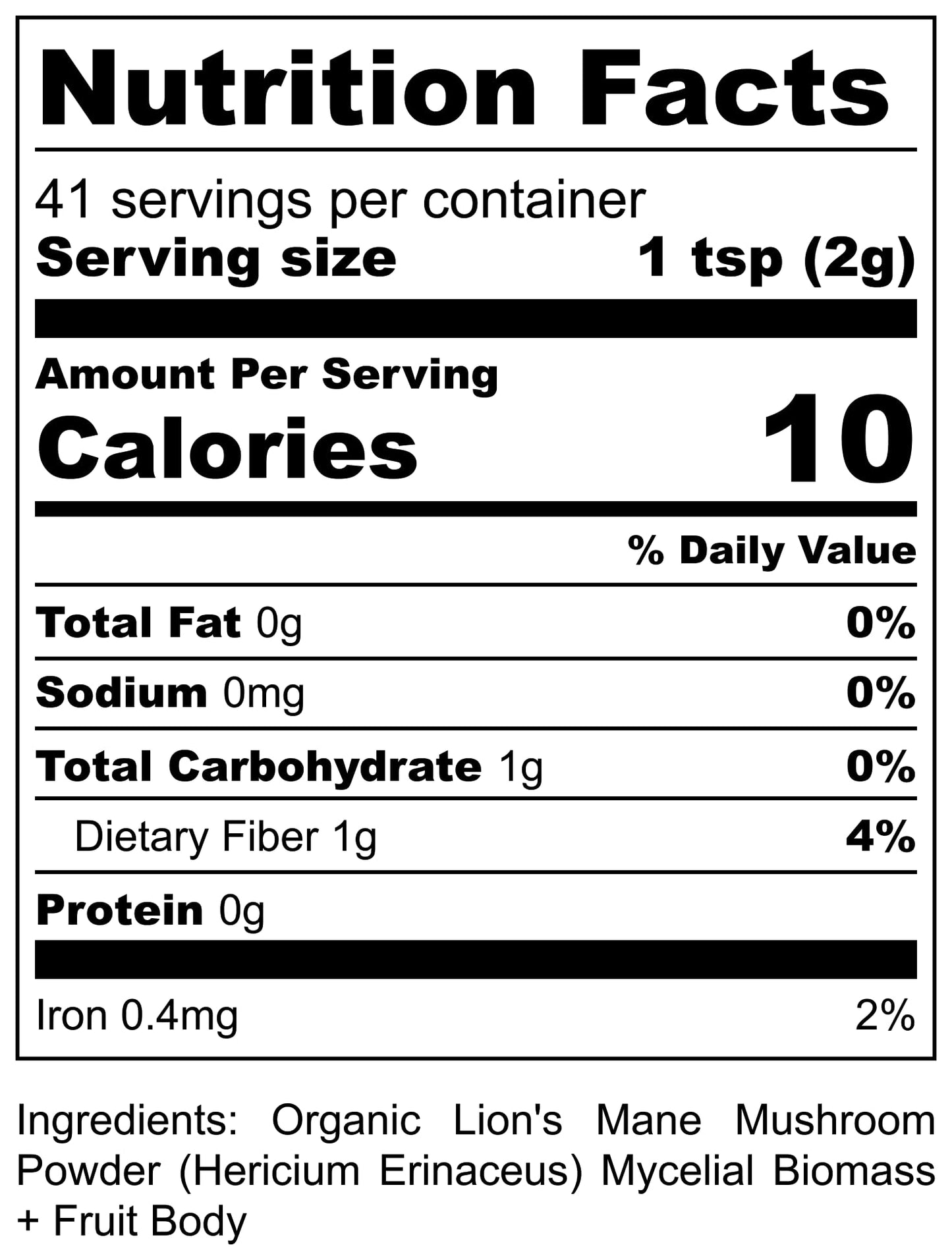Eleven TLC A Wellness Co Lion's Mane Mushroom Powder Organic, 40 Servings