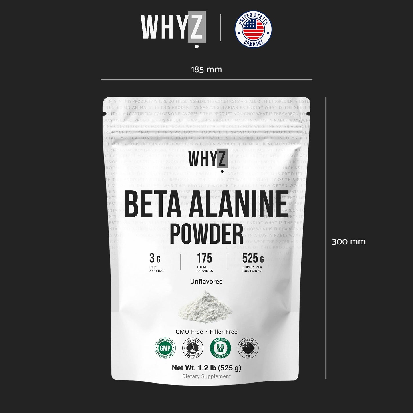 WHYZ Beta-Alanine Powder 18.5