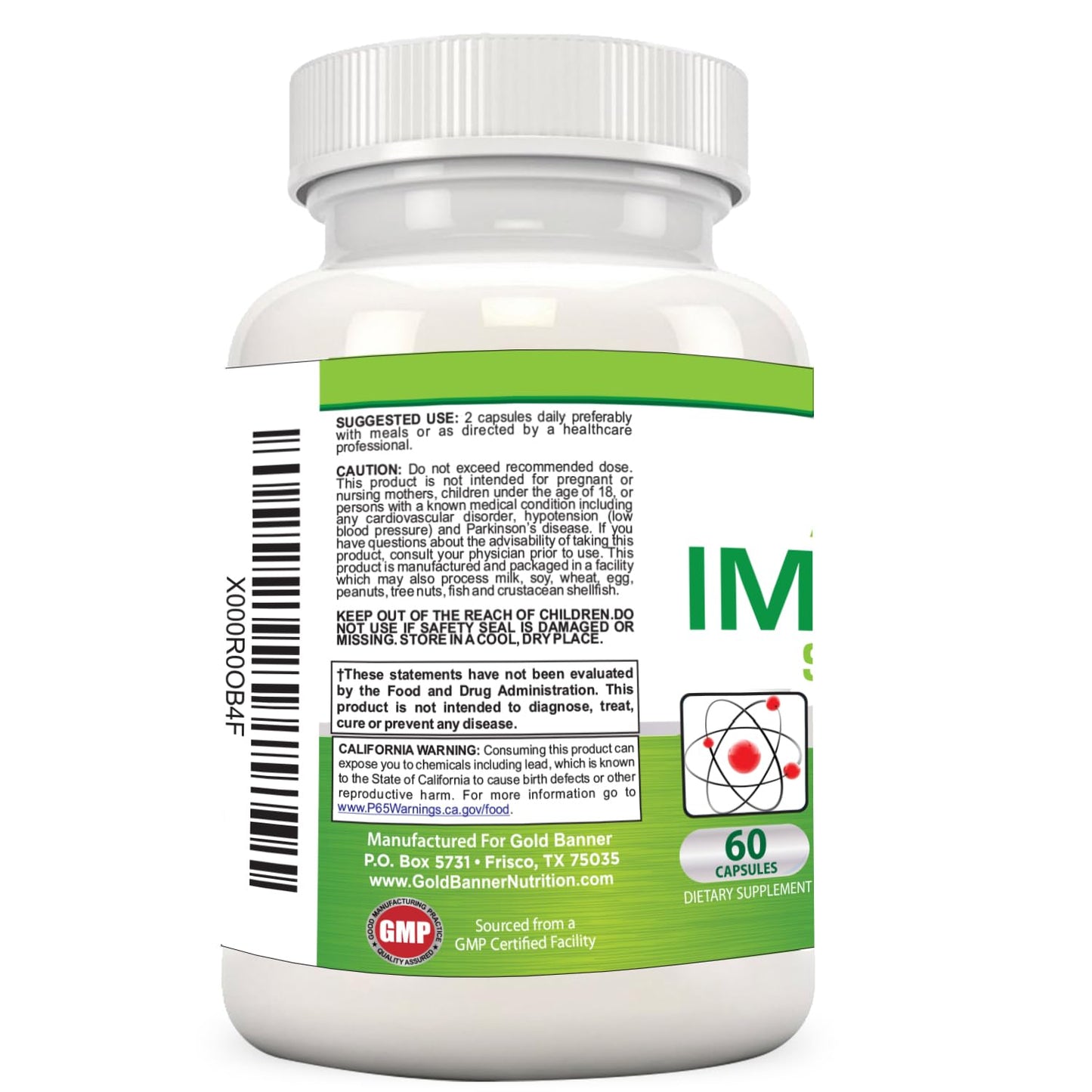 Gold Banner Immune Support Supplement Superior Antioxidant Capsules, 60 Count