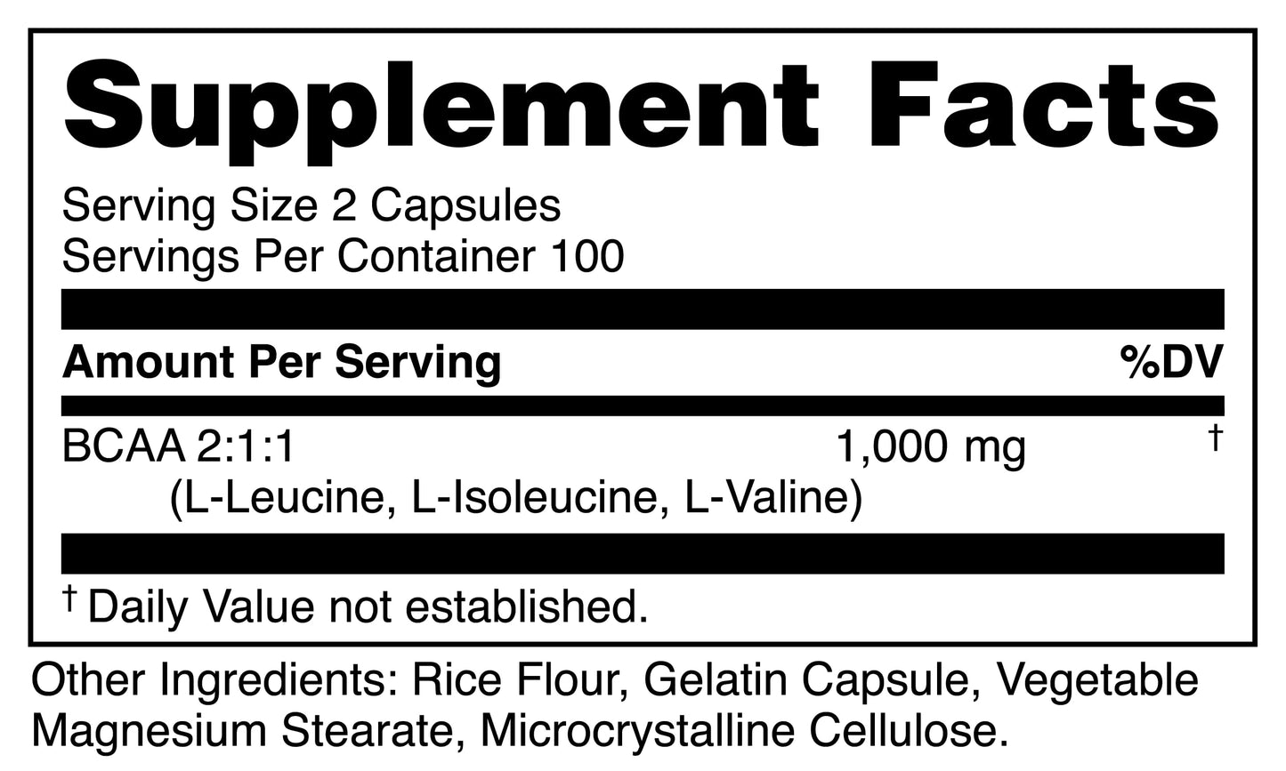 Bucked Up BCAA 2:1:1 Capsules 200 Count