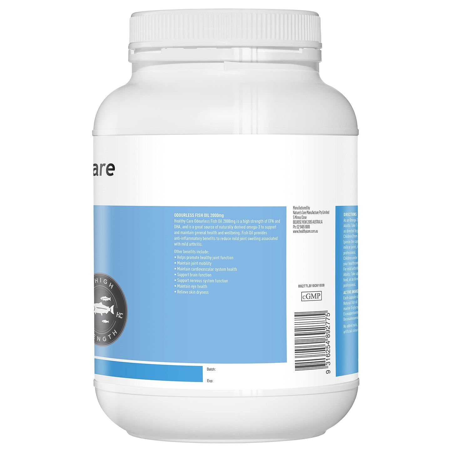 Healthy Care Odourless Fish Oil 2000mg Capsule 1