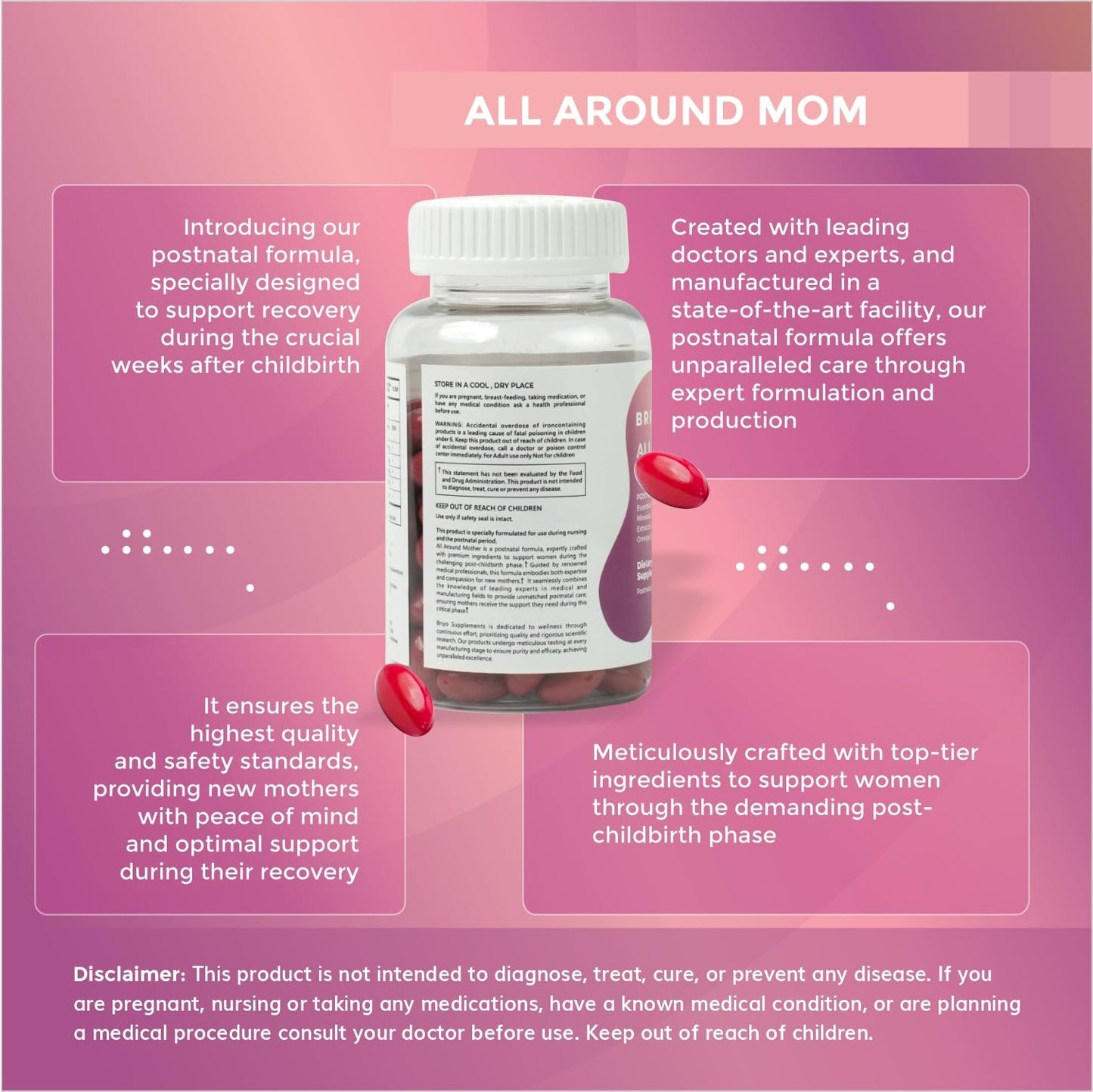 Briyo All Around Mom Complete Postnatal Formula Capsule, 60 Count