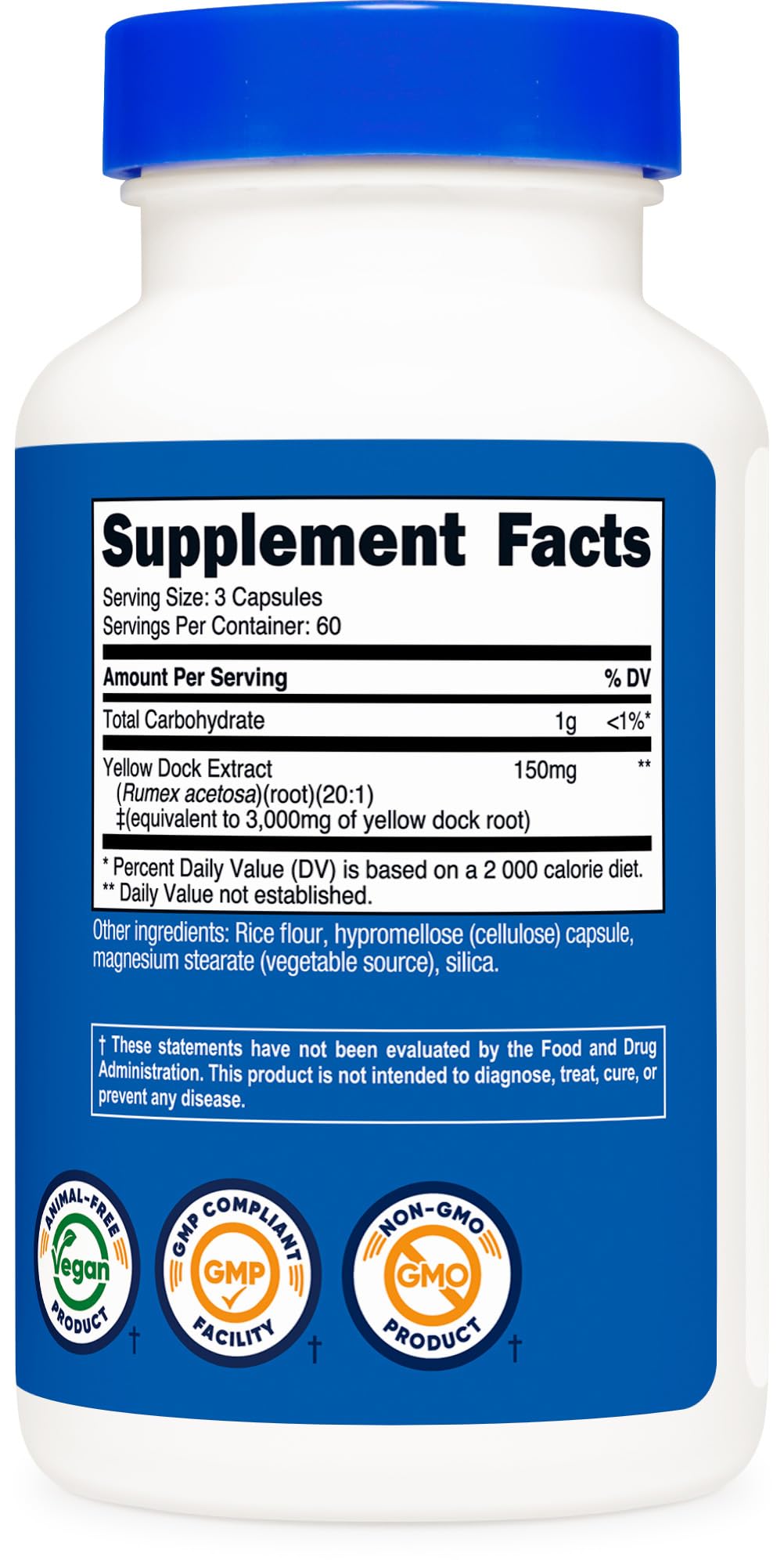 Nutricost Yellow Dock Extract Capsules 180 Count