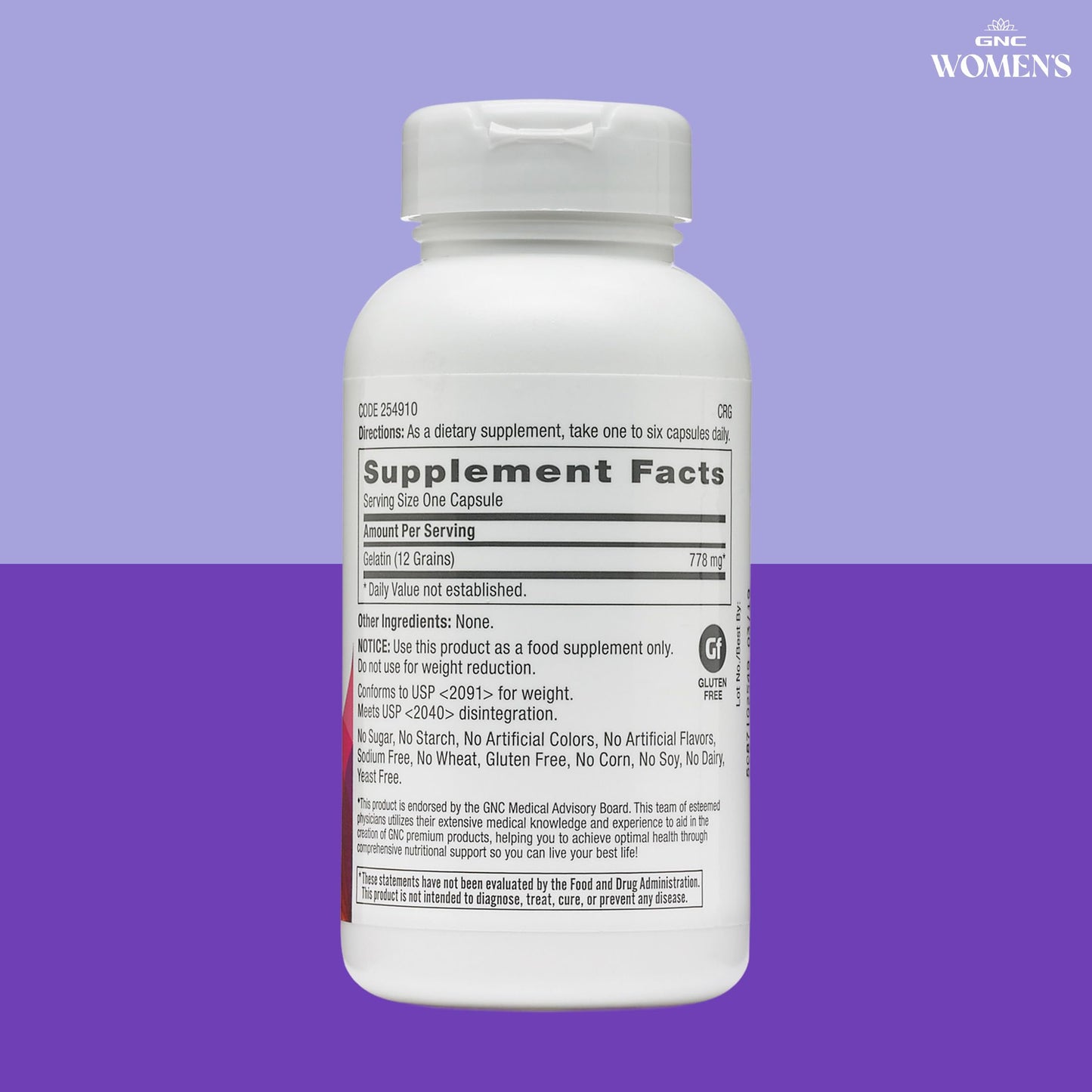 GNC Women's Gelatin Supplement Capsule, 60 Capsules