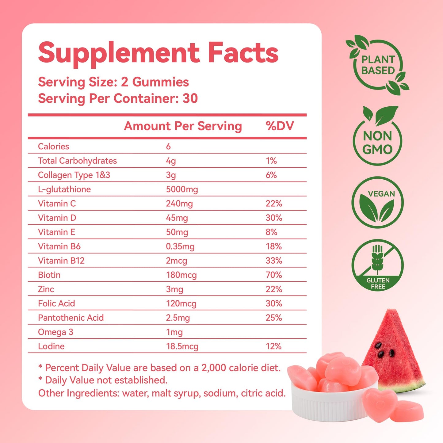 Feelherbs Hair Growth Gummies for Women, Hair, Skin & Nails, 60 Gummies