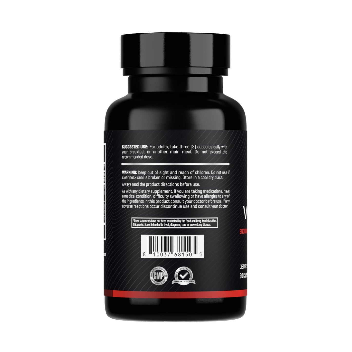RAW Synergies Men’s Vitality L-Arginine & Cordyceps for Strength, Heart & Focus – Performance Support Supplement, 90 Capsules