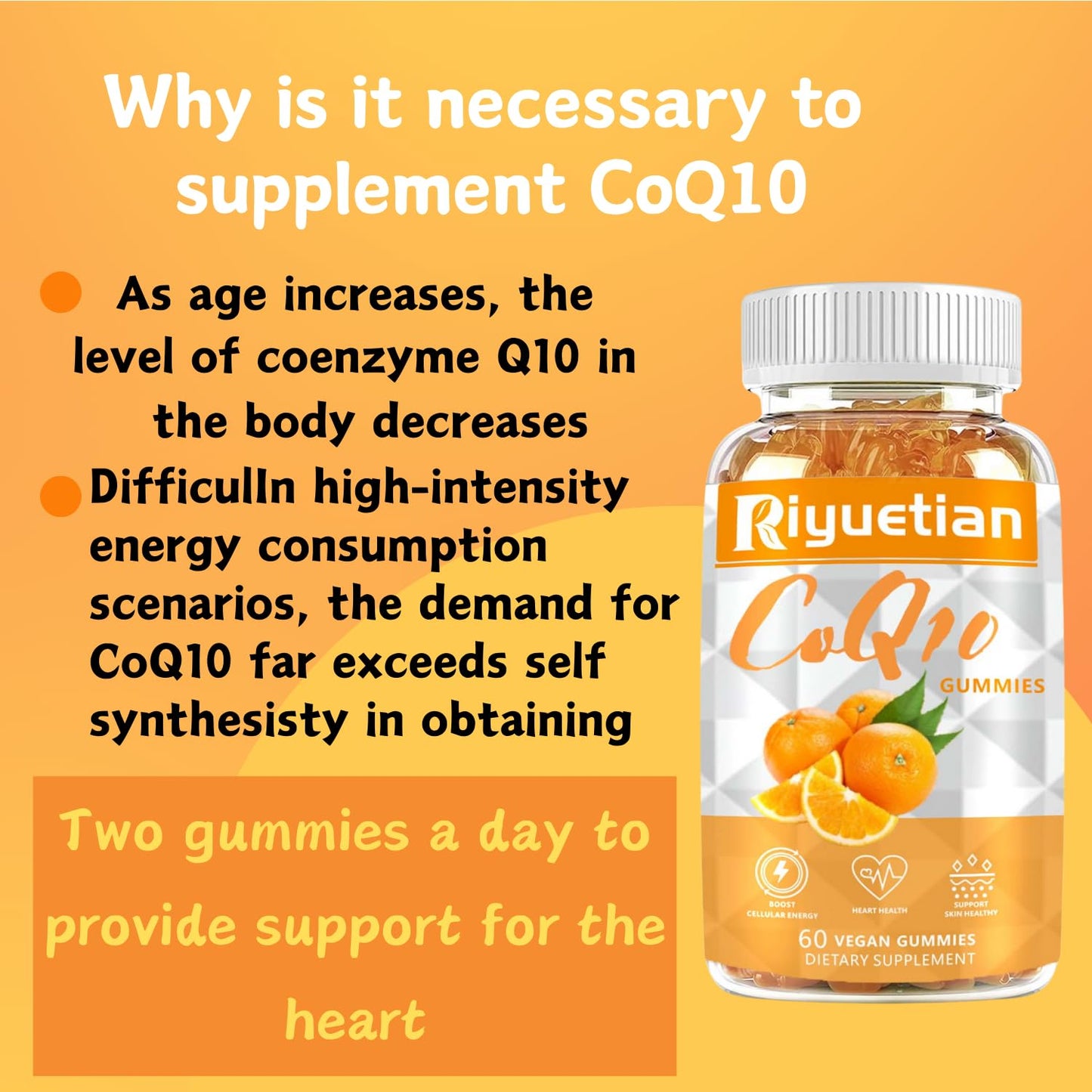 Riyuetian CoQ10 Gummies 120 Gummies