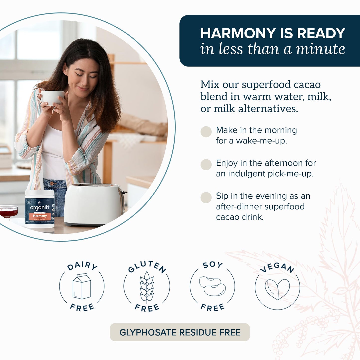 Organifi Harmony Hormone Balance for Women with Cacao Superfood Powder, 9.52 Ounce