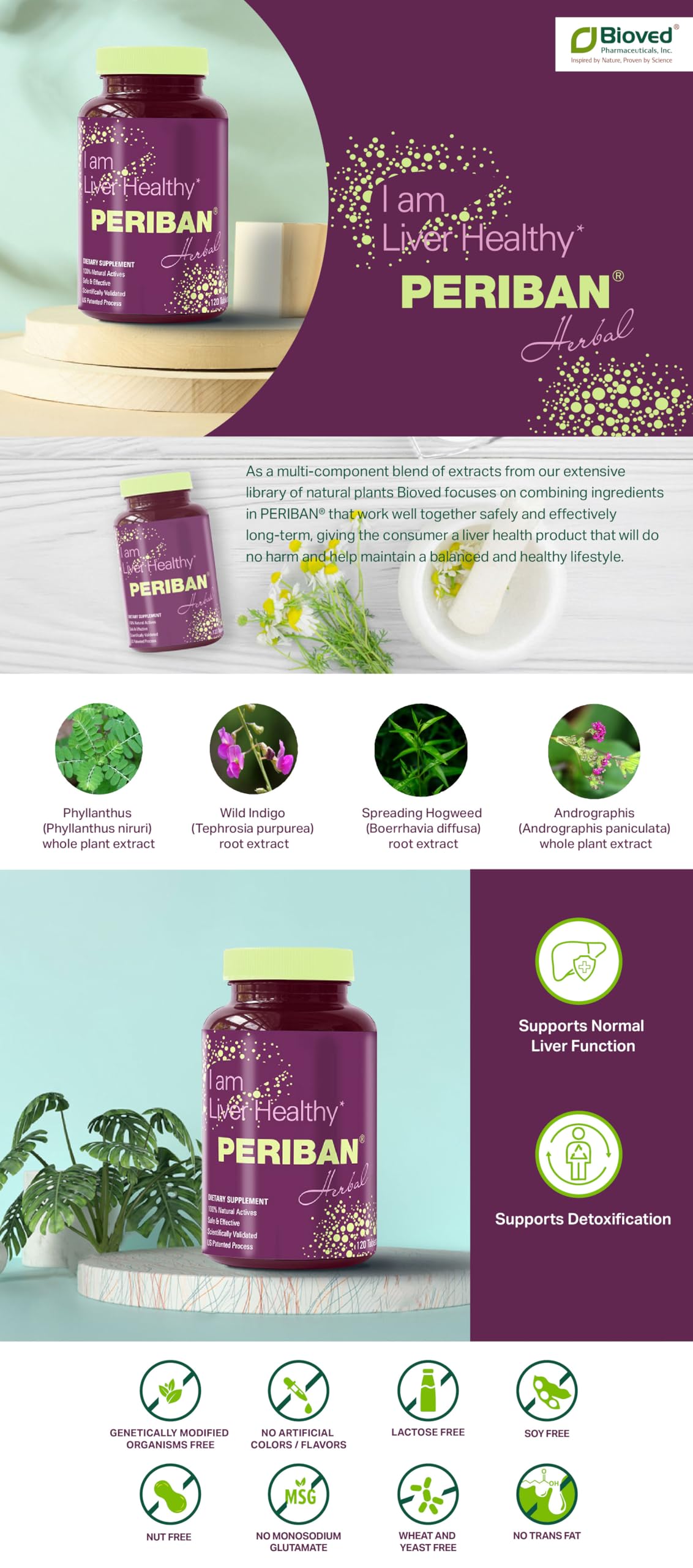 PERIBAN Liver Support Tablet 120 Count
