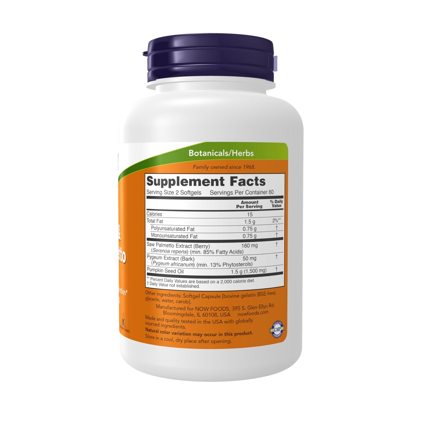 NOW Foods Pygeum & Saw Palmetto Softgels 240