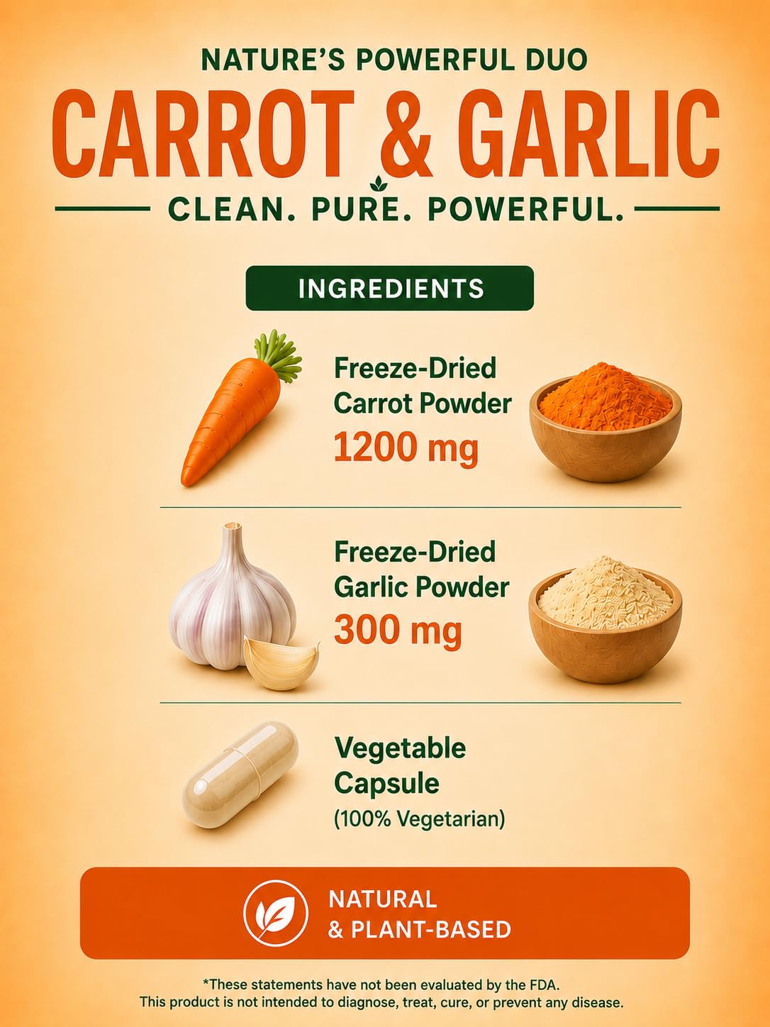SEAGATE Carrot and Garlic 500mg Capsules 300 Count