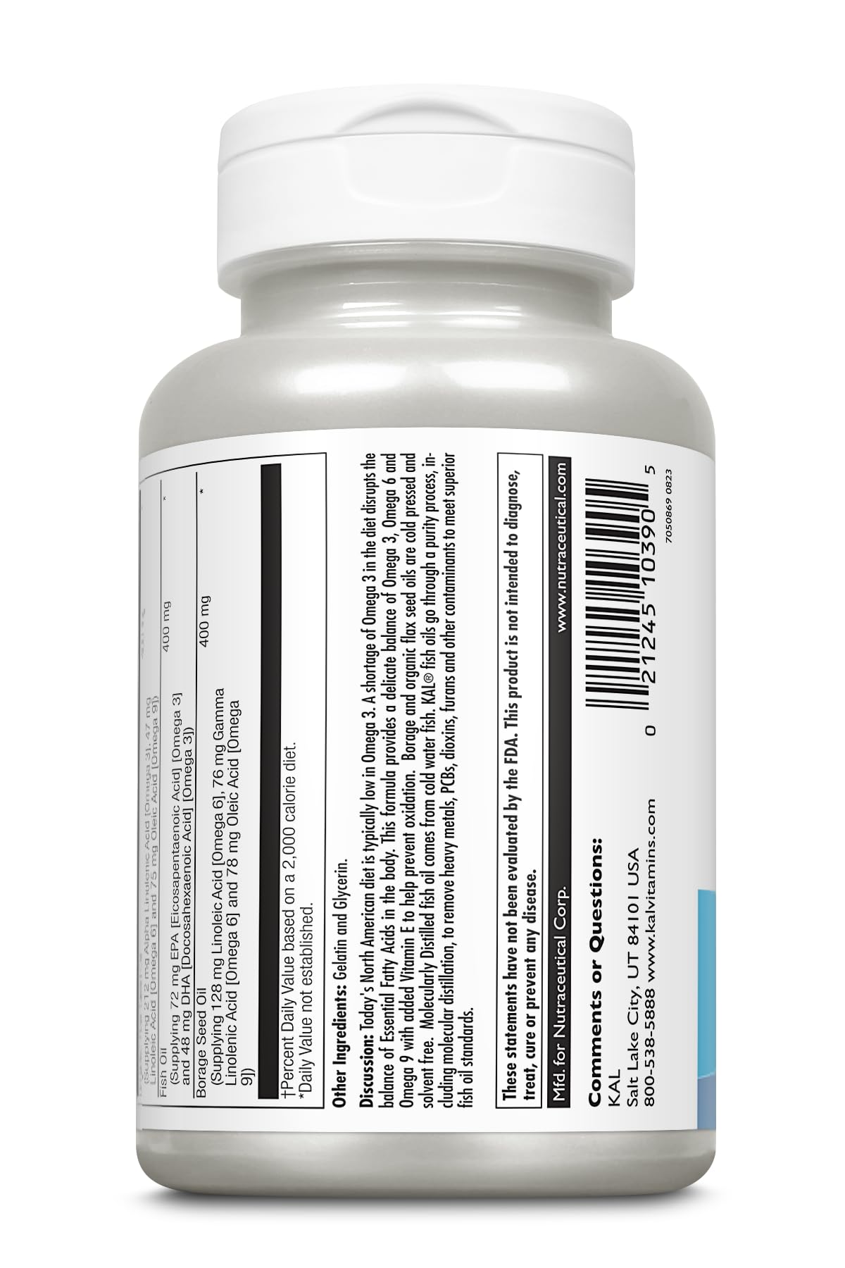 KAL 1200 Mg Ultra Omega 3-6-9 Softgels 50 Count
