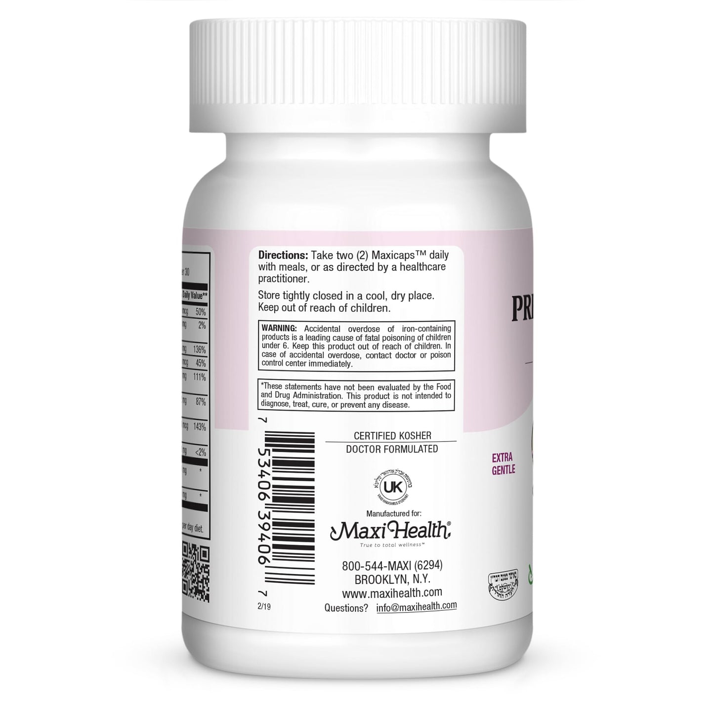 Maxi Health Prenatal Vitamins for Women with Methyl Folate Capsule, 60 Count