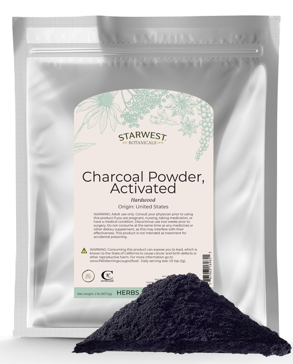 Starwest Botanicals Activated Charcoal Powder 32 Ounce