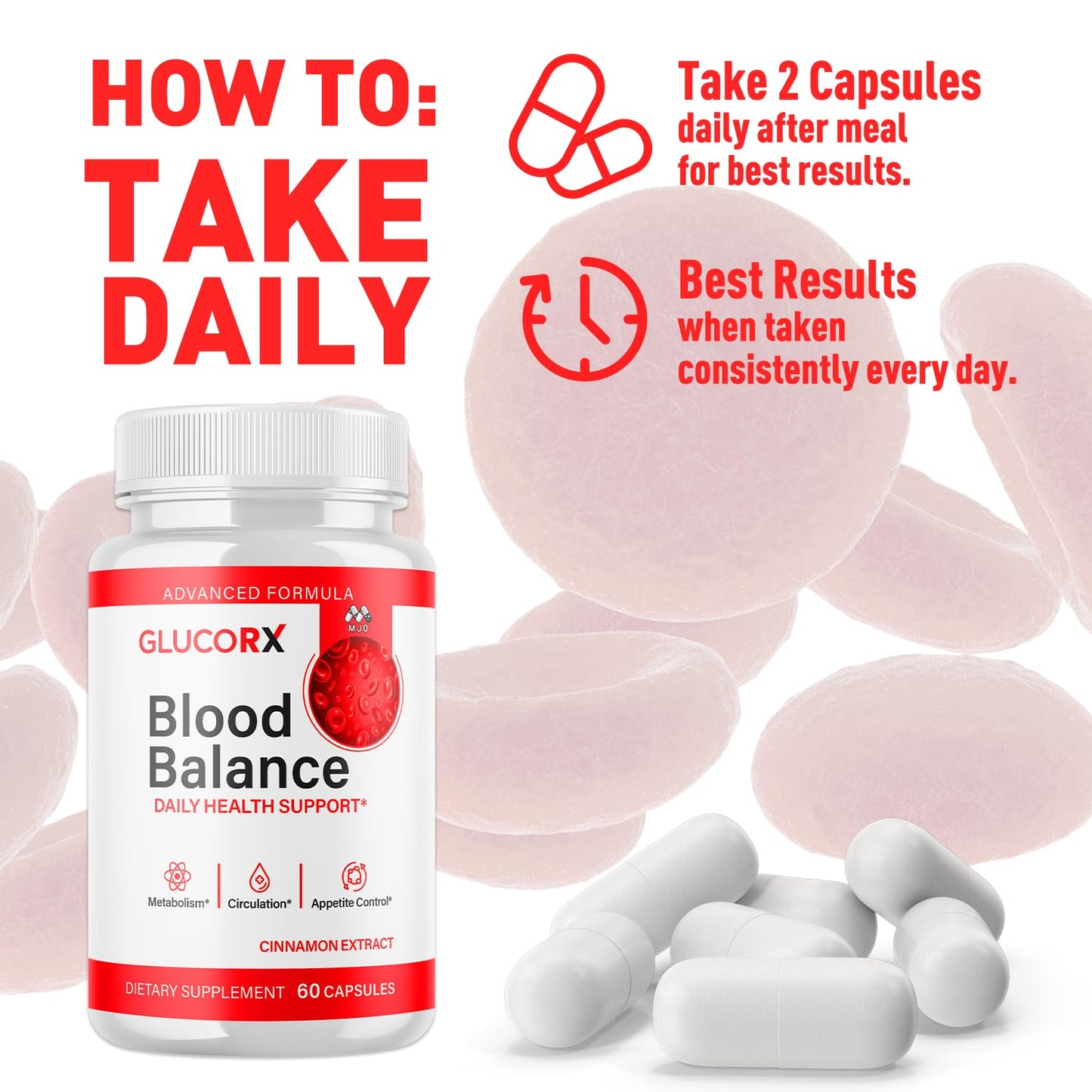 MJO GlucoRX Blood Balance Capsules, 60 Count