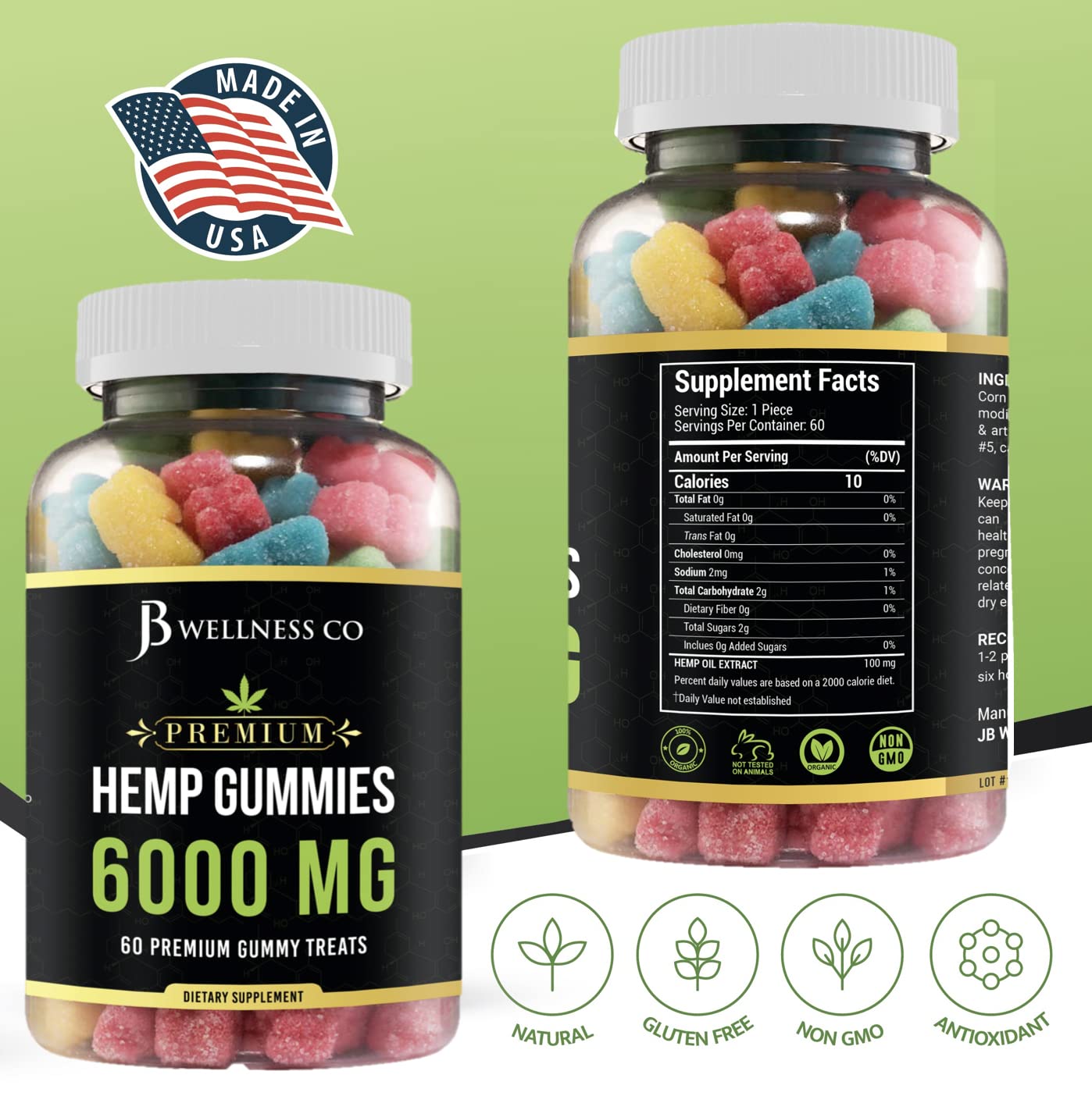 JB Wellness Co Hemp Gummies 120 Gummies