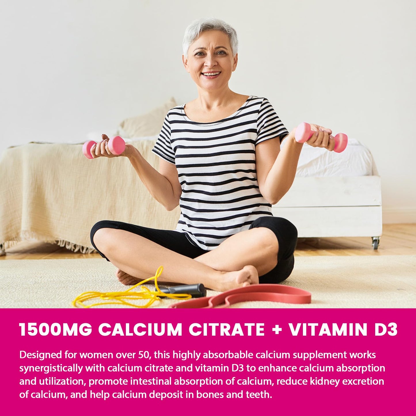 GORNVB Calcium Citrate 1500 mg with Vitamin D3 Gummies, 120 Count