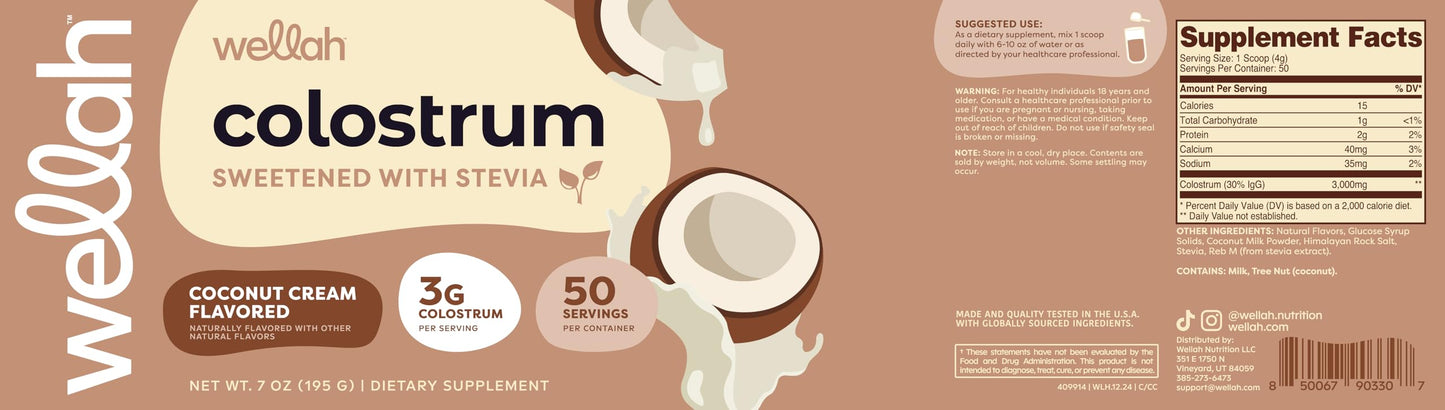Wellah Colostrum Powder (Coconut Cream) 7