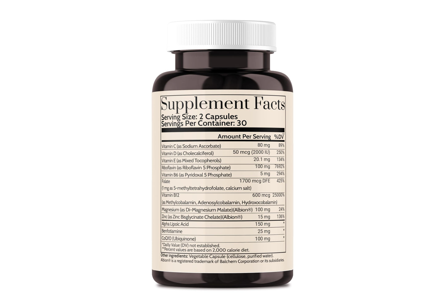 Wellkasa Migra-Well AM: Energizing Daily Methylated Multivitamin with Bioavailable Minerals & Antioxidants Supporting Brain & Nerve Health for Women and Men - Without Iron, 60 Capsules