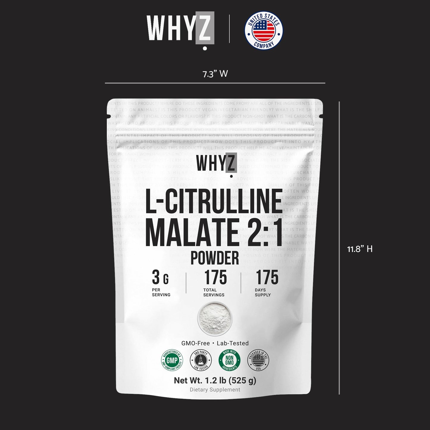 WHYZ L-Citrulline Malate 2:1 Powder 18.5 oz